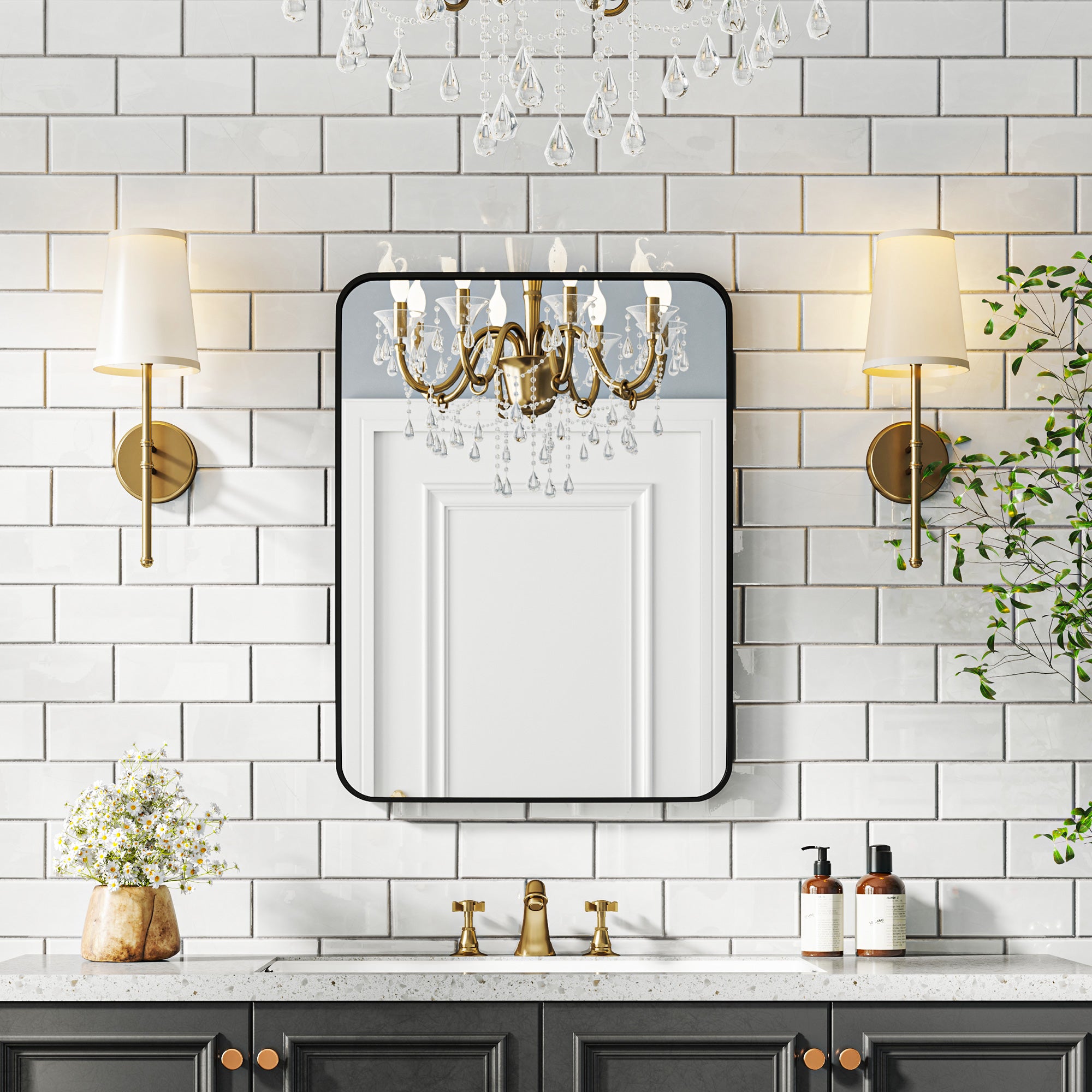 Espelho Casa de Banho 60x80 cm Preto - Elegância e Versatilidade