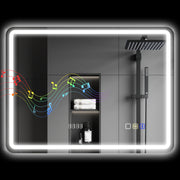 Espelho de Casa de Banho LED 80x60 cm Prateado