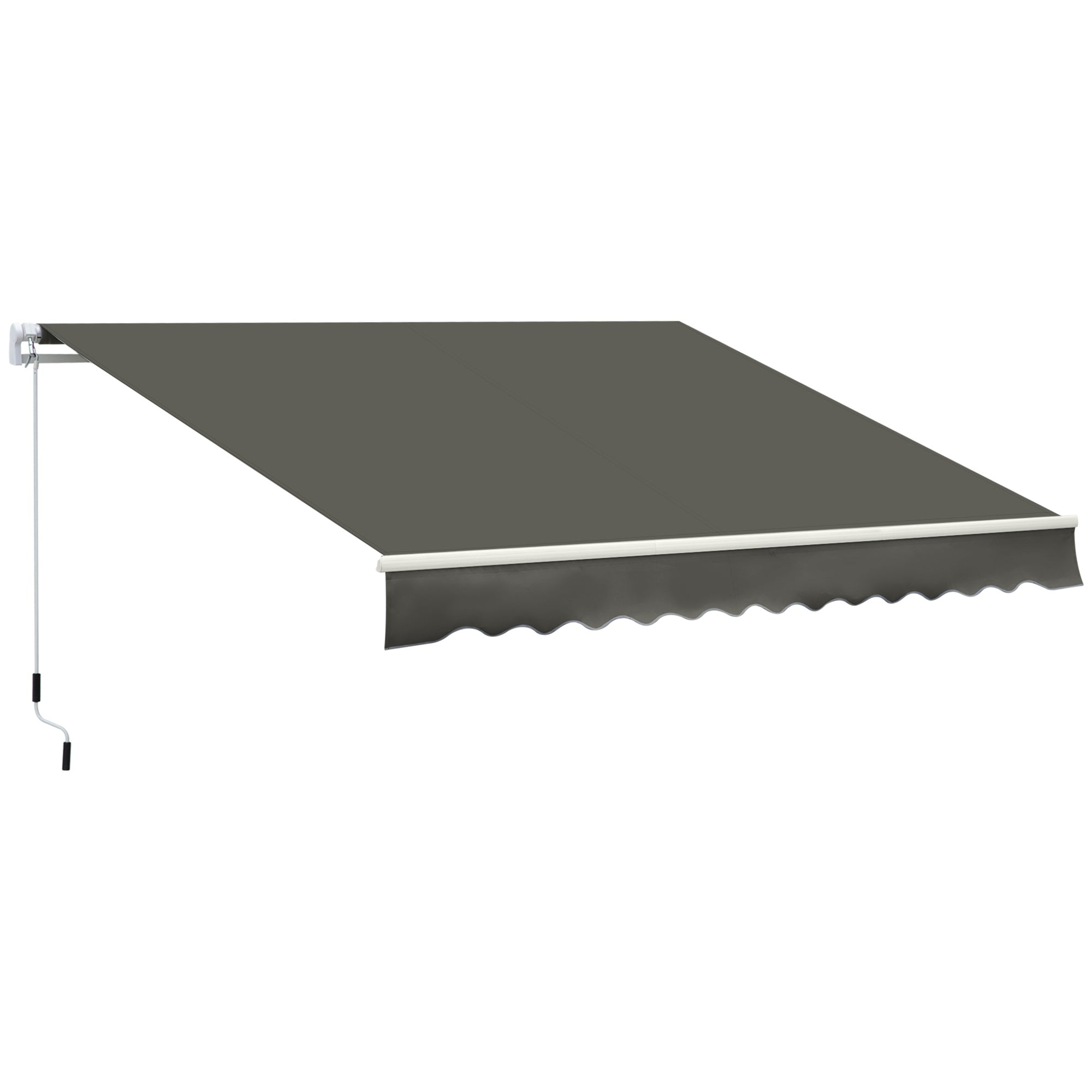 Toldo Manual 350x250 cm em Alumínio para Jardim Exterior - Cinzento
