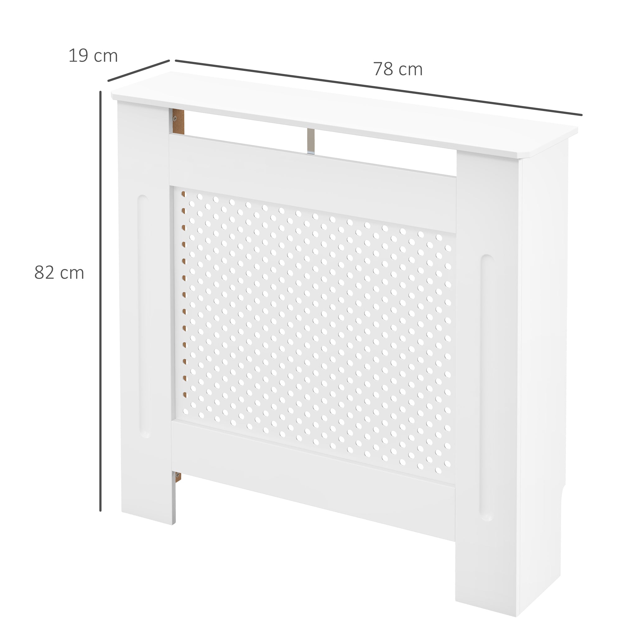Cobertura de Radiador MDF Branco 78x19x82 cm