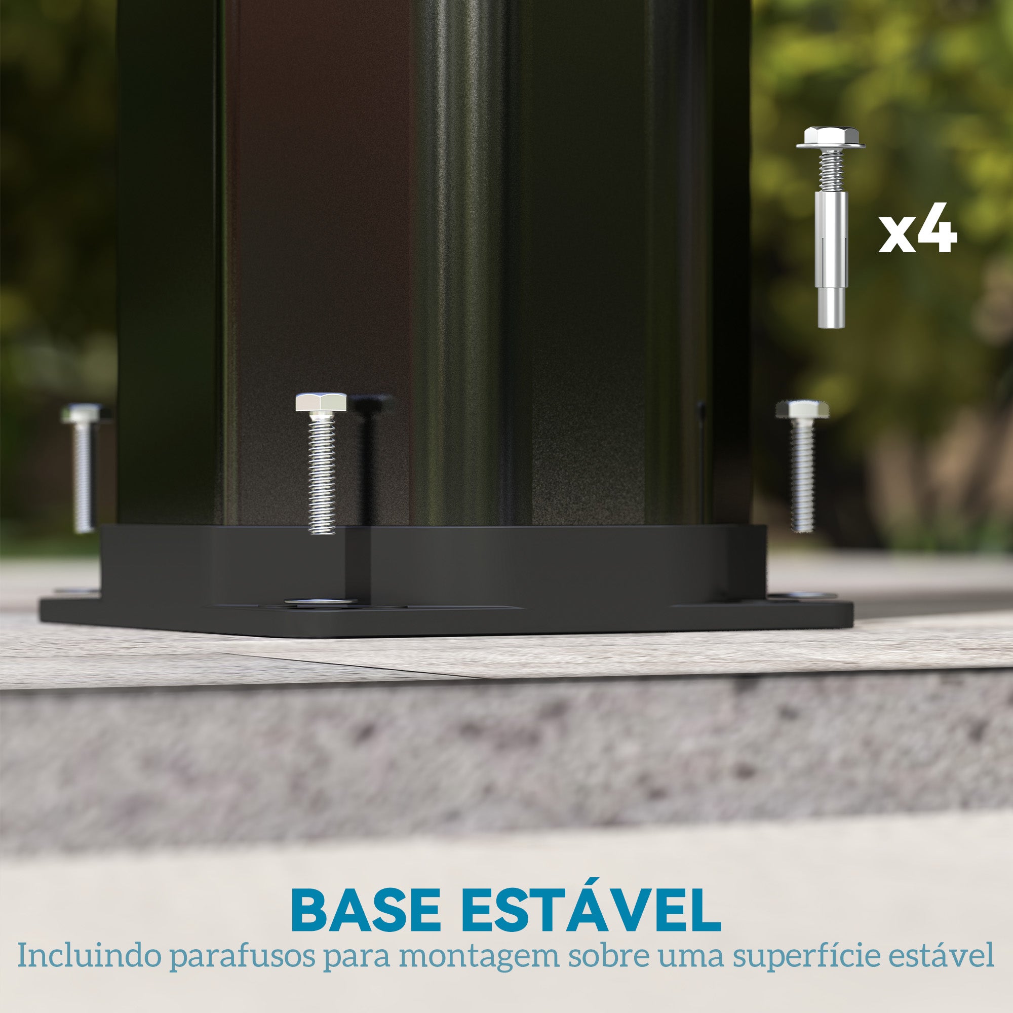 Duche de Jardim Solar Preto 73x18x217 cm - Água Quente até 55°C