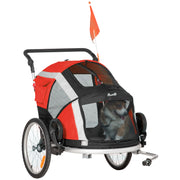 Reboque de Bicicleta para Cães Vermelho 150x82x108cm
