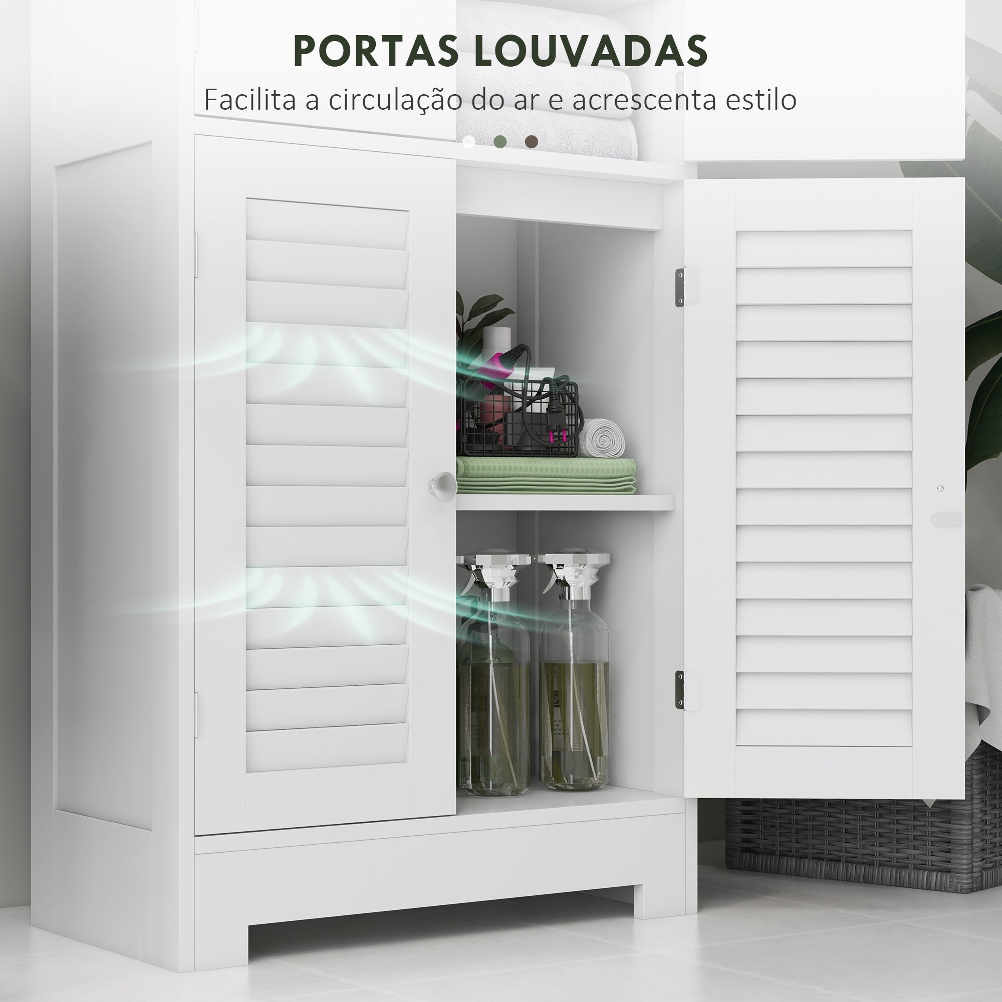 Armário de Casa de Banho Moderno 60x30x170,5 cm - Branco