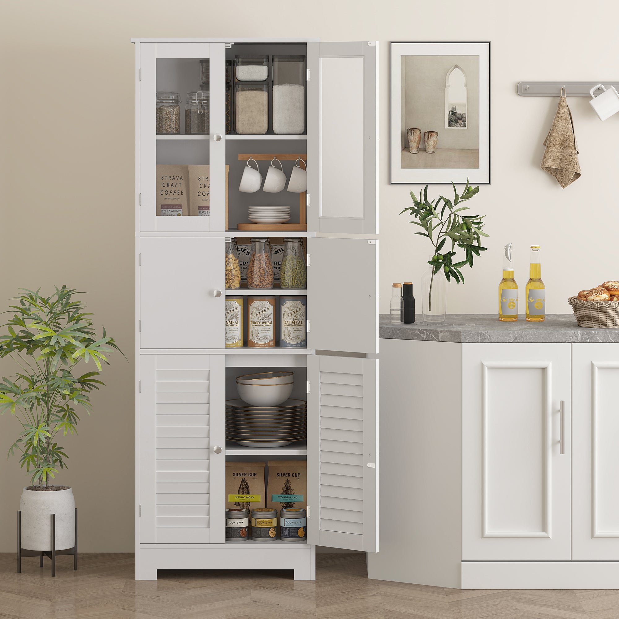 Armário de Casa de Banho Moderno 60x30x170,5 cm - Branco