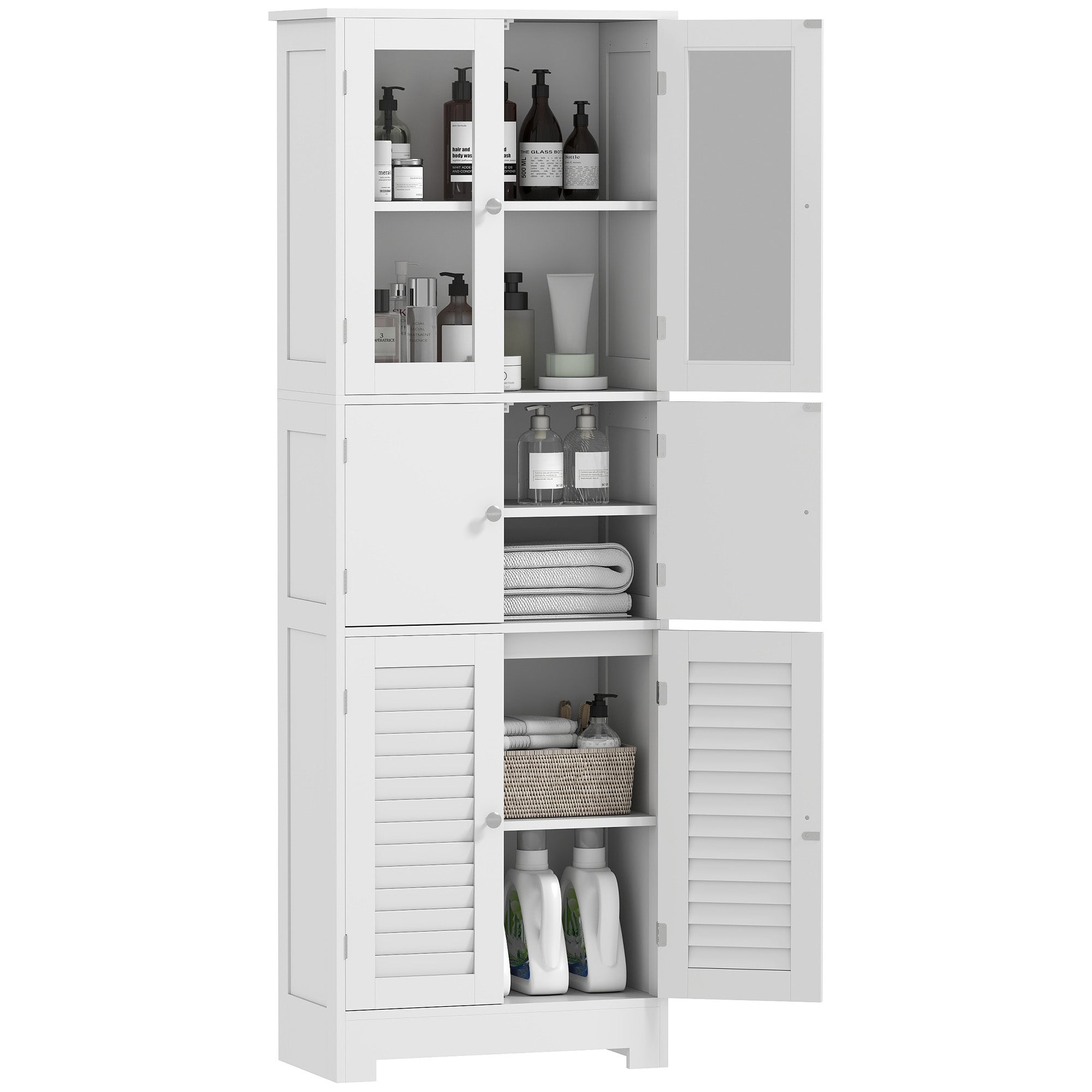 Armário de Casa de Banho Moderno 60x30x170,5 cm - Branco