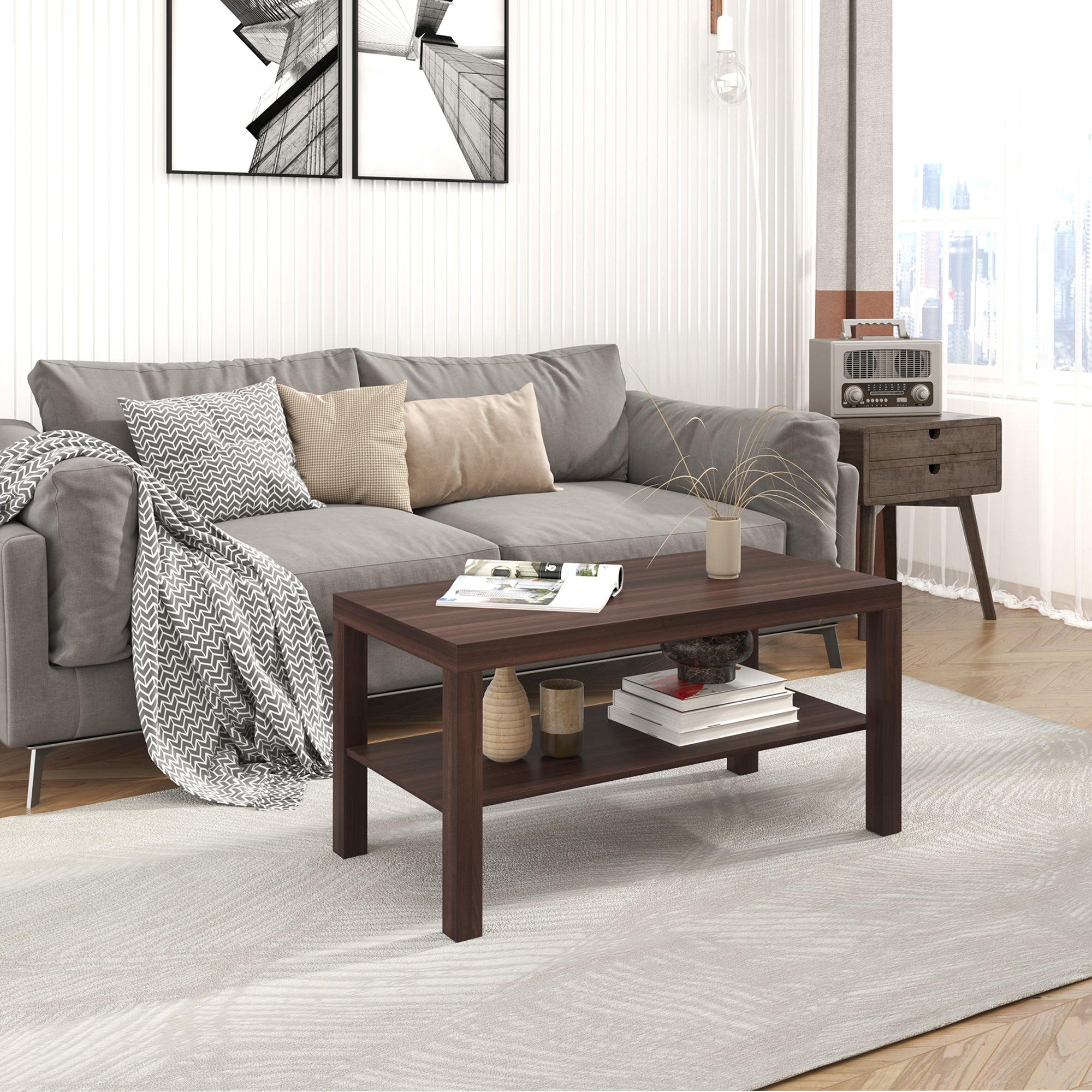 Mesa de Centro 90x45x44,5 cm Cor Nogueira