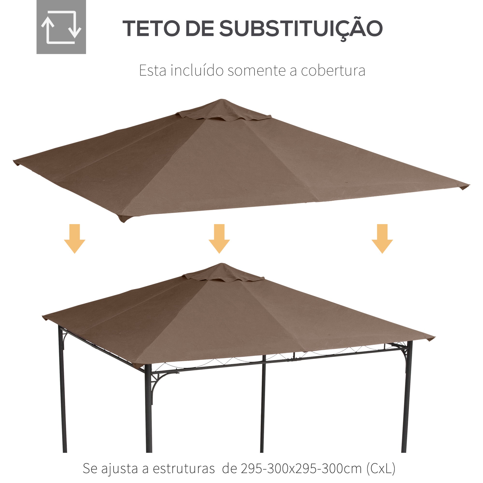 Toldo Café 3x3 m com 8 Orifícios de Drenagem e Ventilação