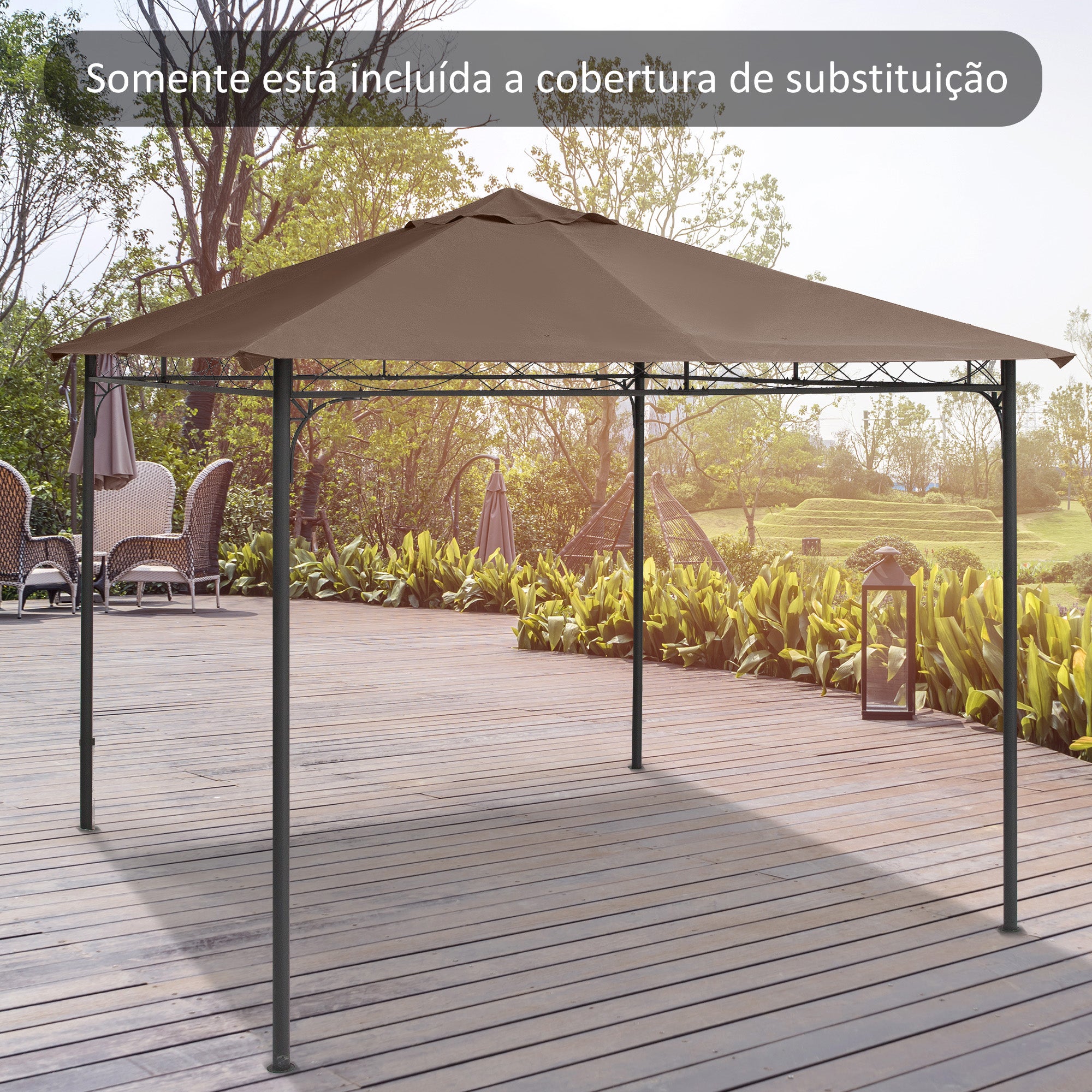 Toldo Café 3x3 m com 8 Orifícios de Drenagem e Ventilação