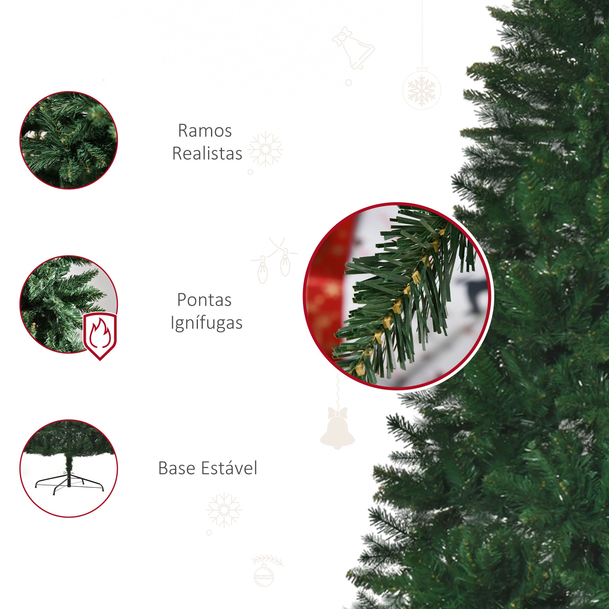 Árvore de Natal Artificial – 240cm – Verde – PVC