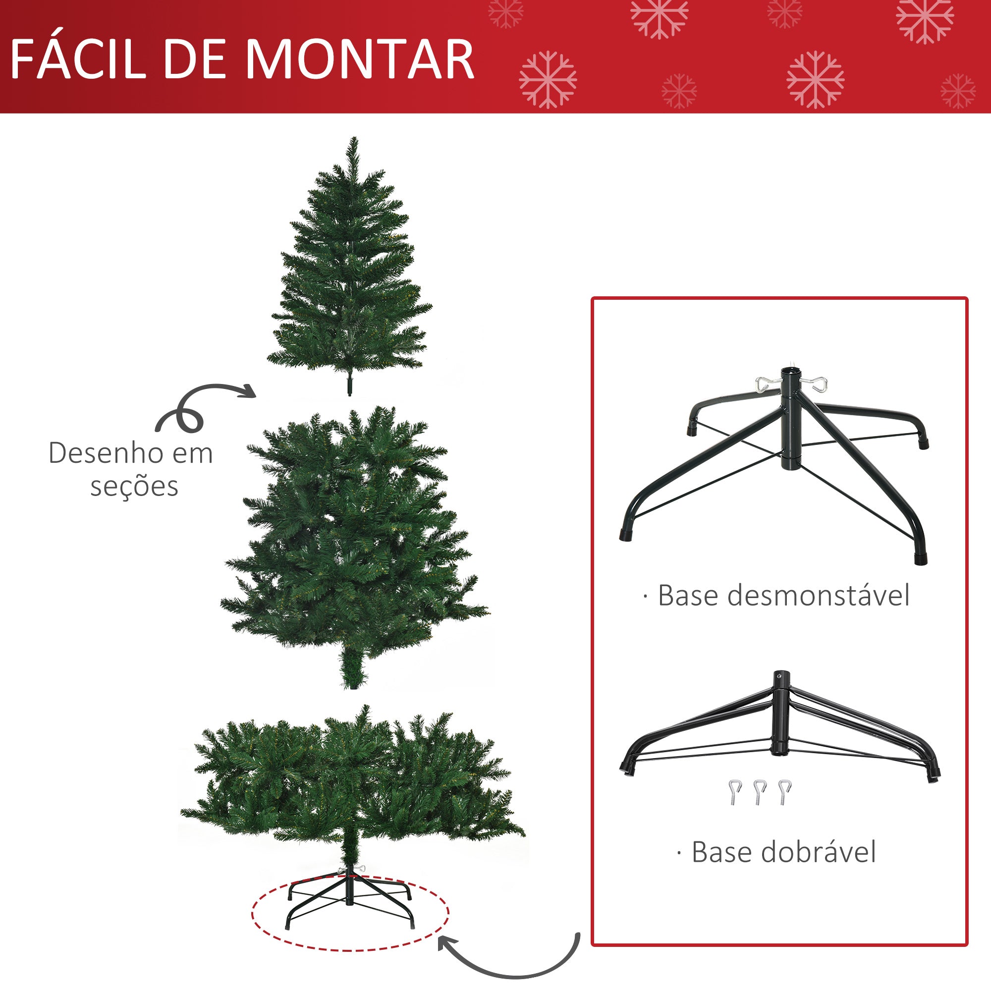 Árvore de Natal Artificial – 240cm – Verde – PVC