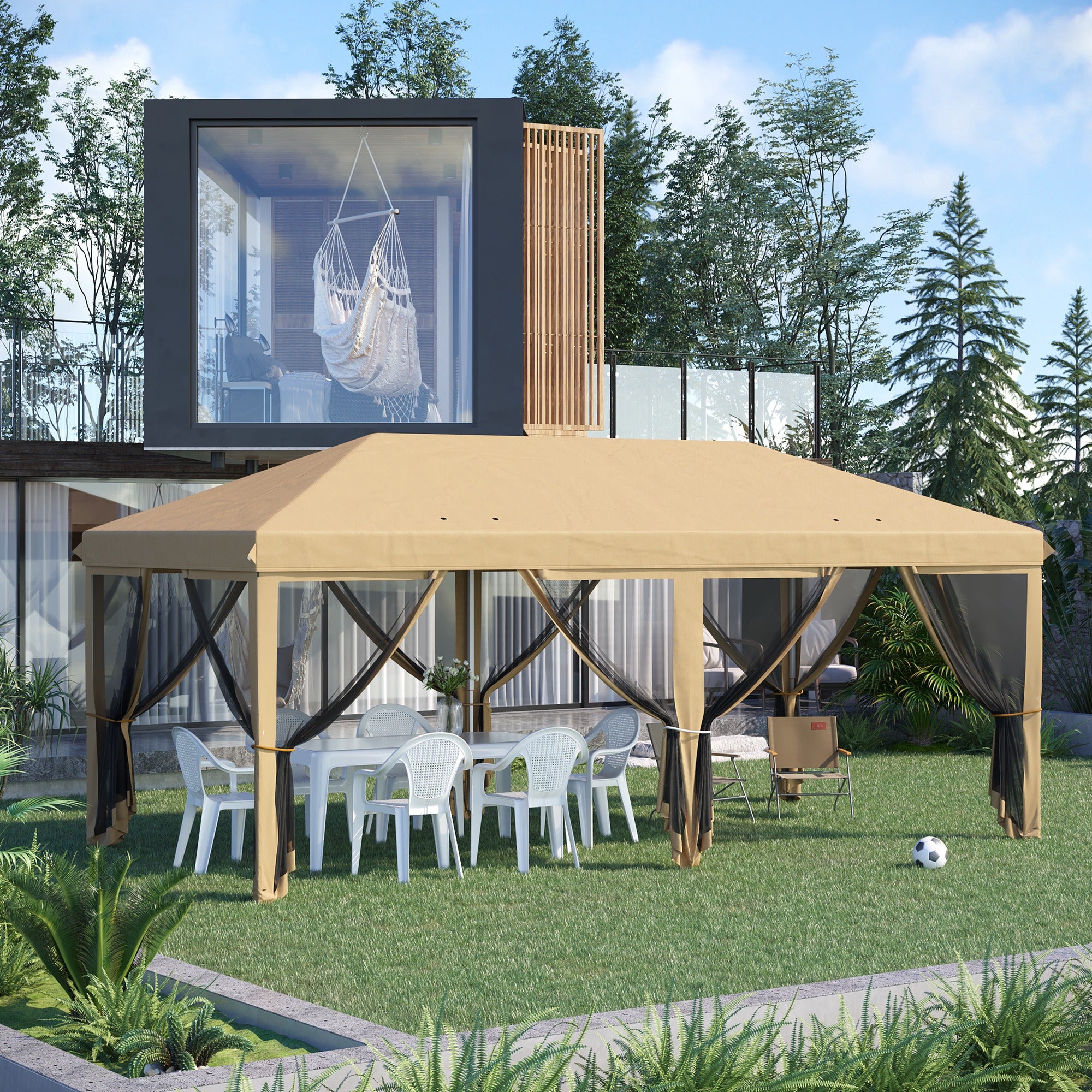 Tenda para Festas 585x295x270 cm Bege