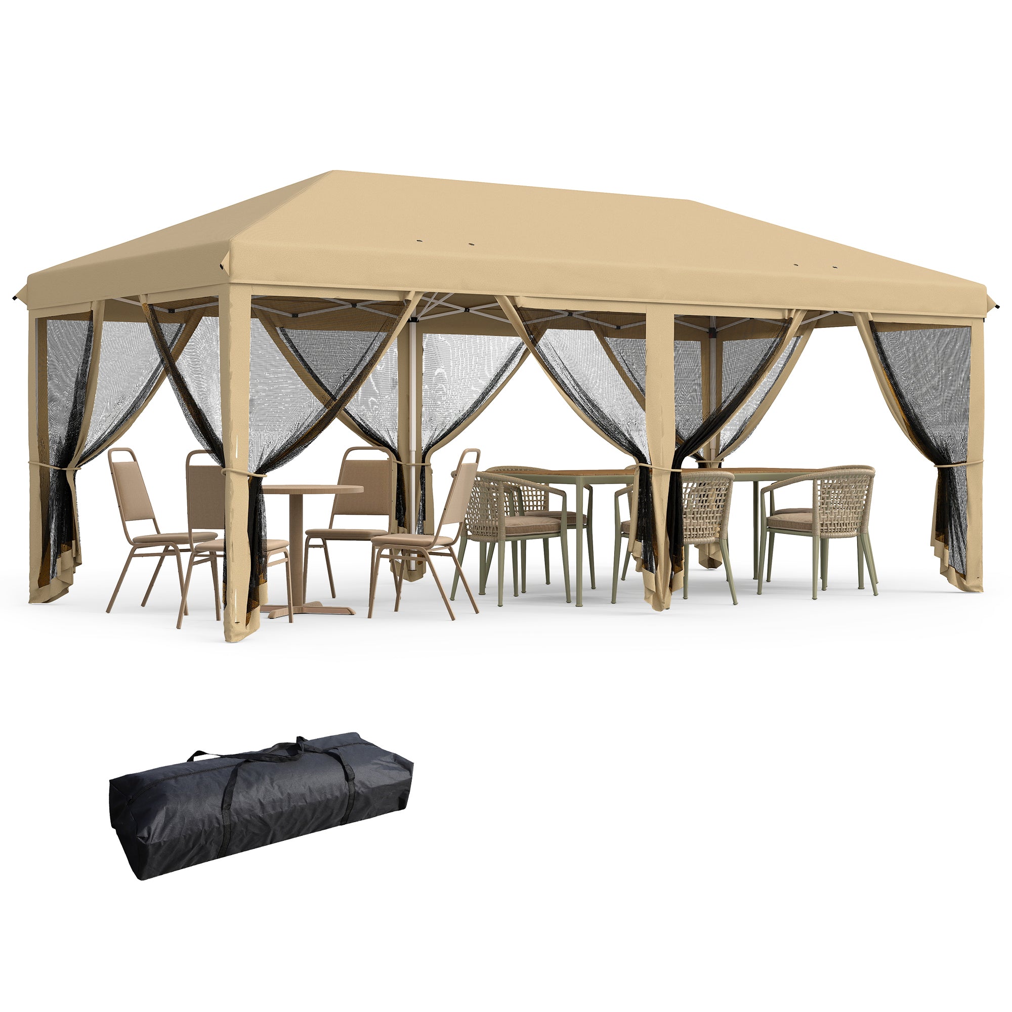 Tenda para Festas 585x295x270 cm Bege