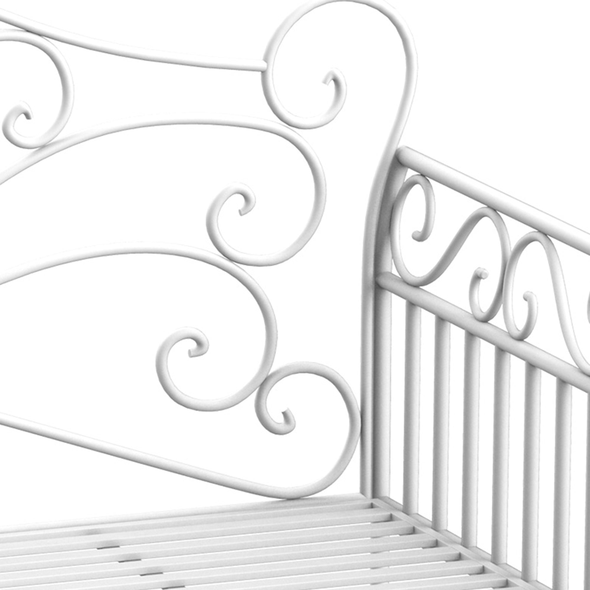 Banco de Jardim de 2 Lugares 113,5x50x93,5cm Cor Creme Branco