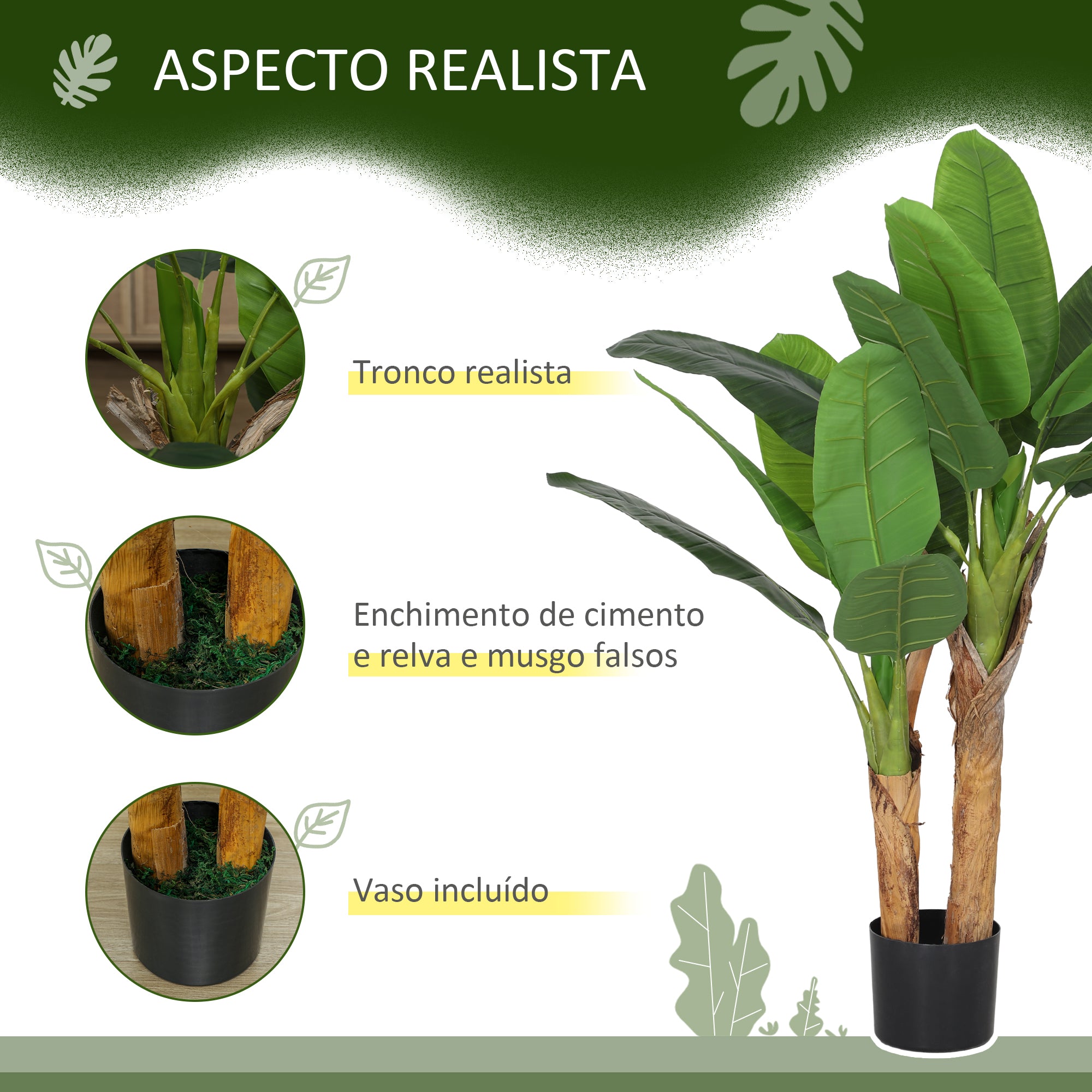 Planta Artificial Decorativa –  Ø17x120 cm – Verde