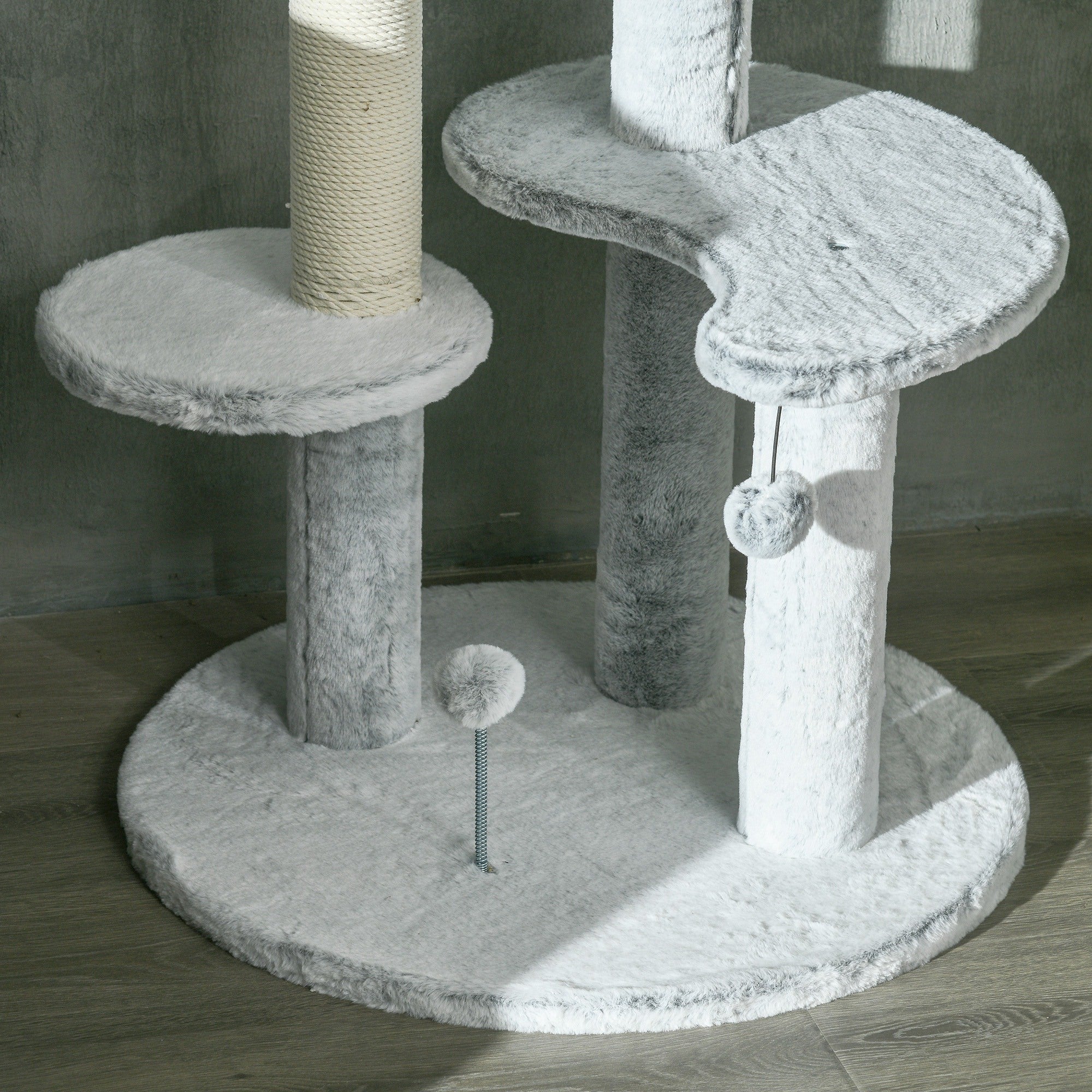 Arranhador para Gatos Ø60x225-255 cm - Cinzento