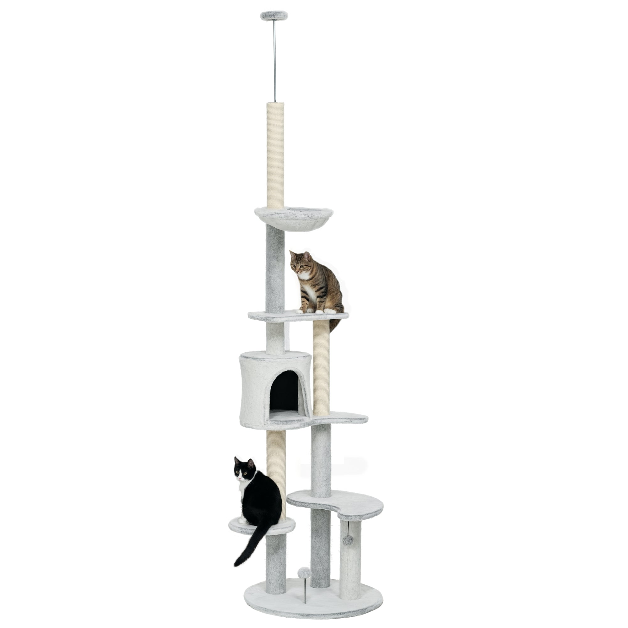 Arranhador para Gatos Ø60x225-255 cm - Cinzento