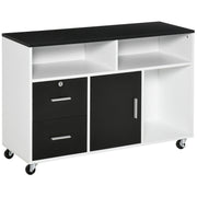 Móvel Auxiliar de Escritório Multiuso 100x35x65 cm Preto e Branco