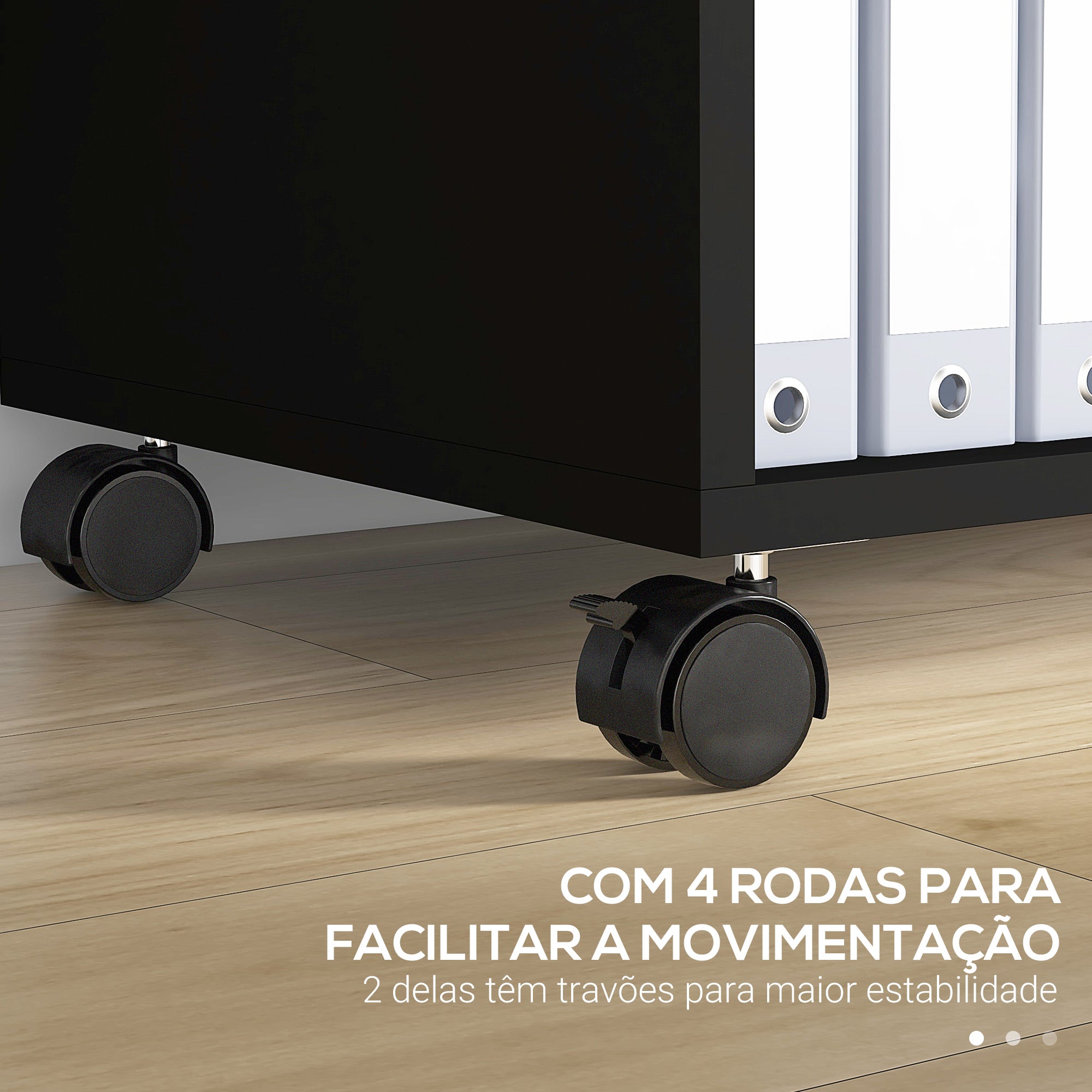 Armário para Impressora com 2 Gavetas e Rodas 90x37,5x68,5 cm - Castanho Rústico