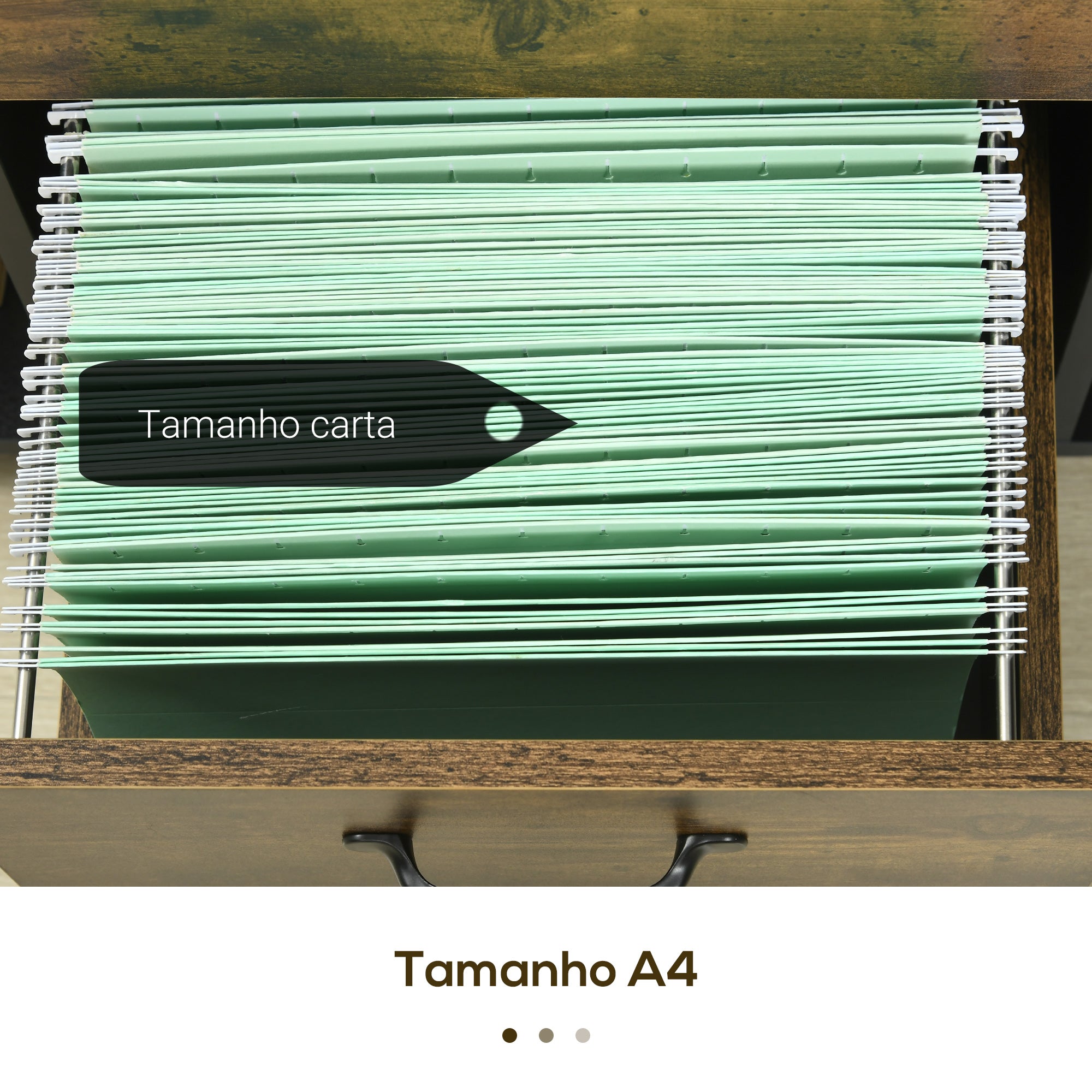 Armário para Impressora com 2 Gavetas e Rodas 90x37,5x68,5 cm - Castanho Rústico