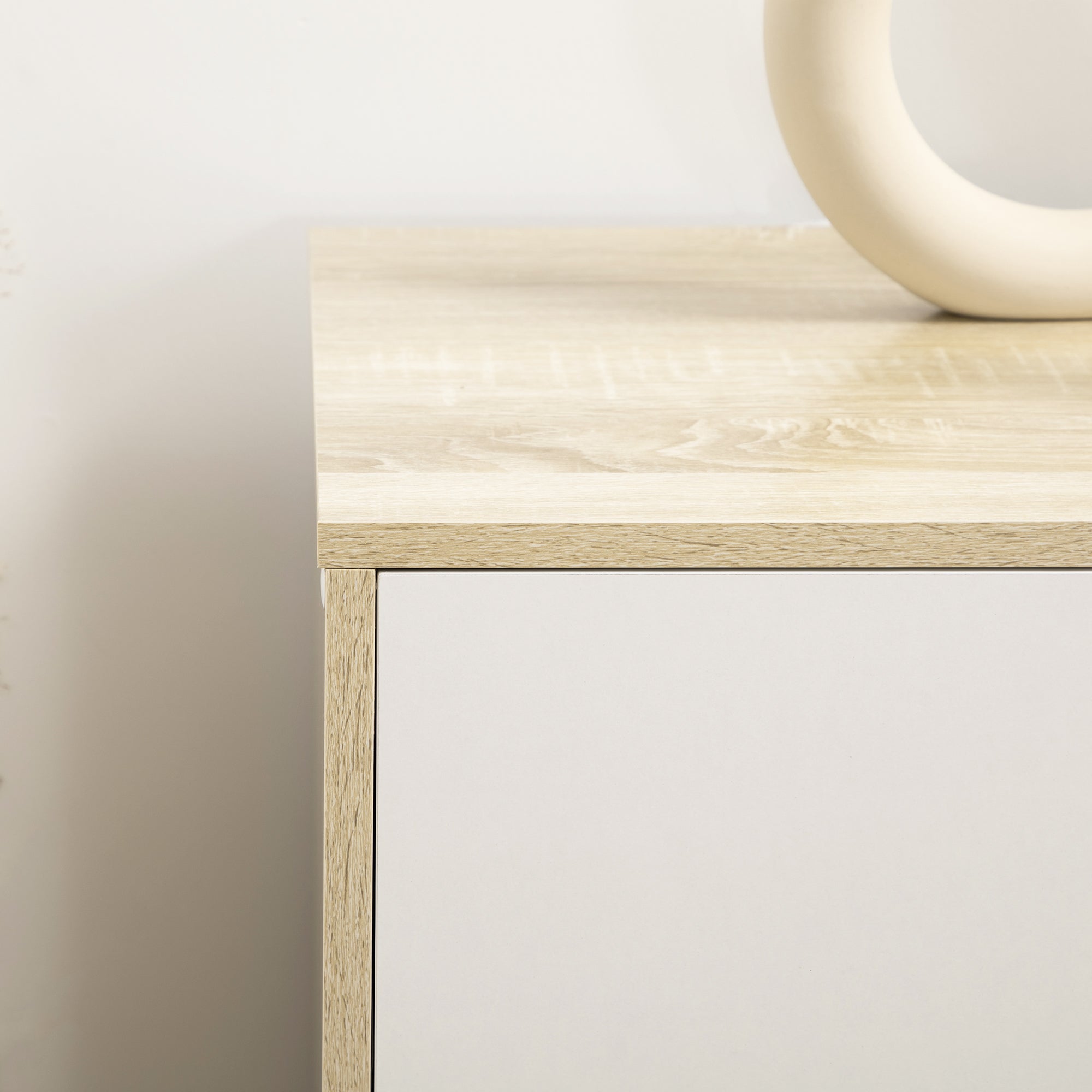 Cómoda Moderna com 6 Gavetas - 120x40x76cm - Madeira e Branco