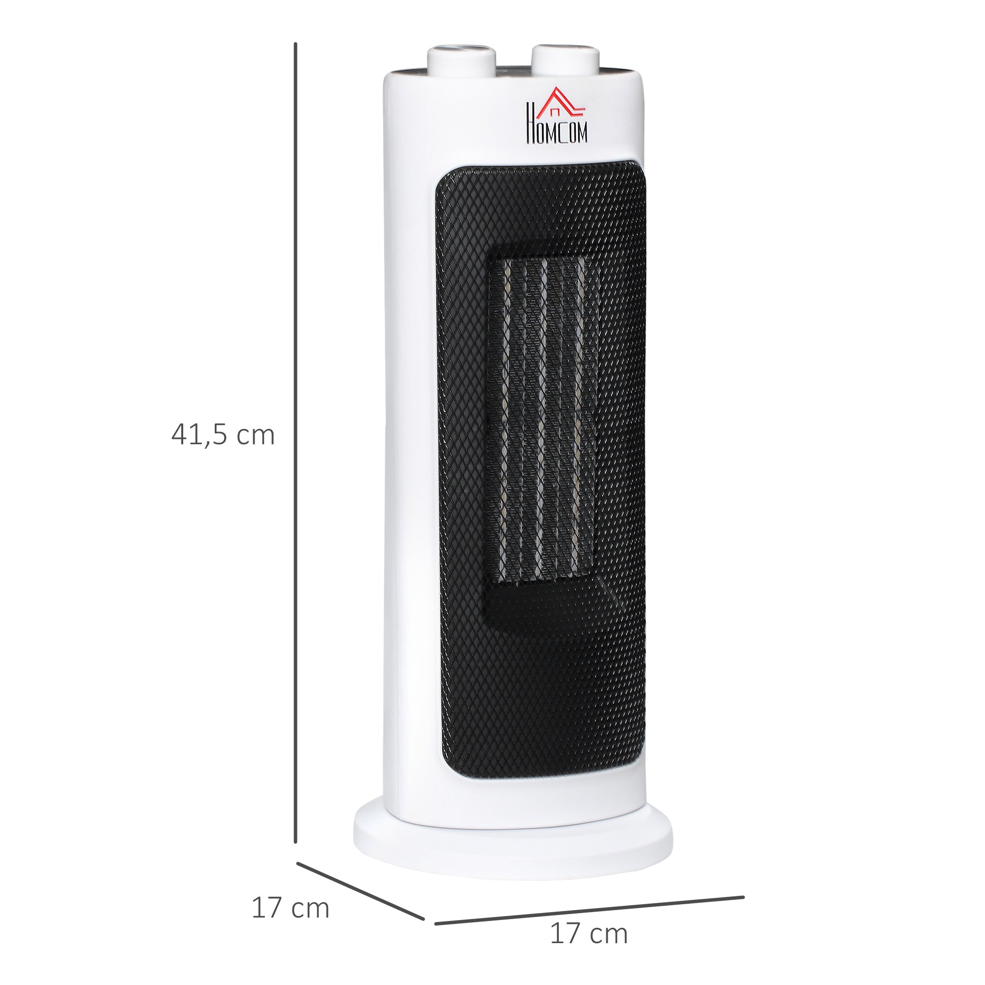 Aquecedor Elétrico de Torre 1300/2000W Cerâmico PTC Branco 17x17x41.5cm