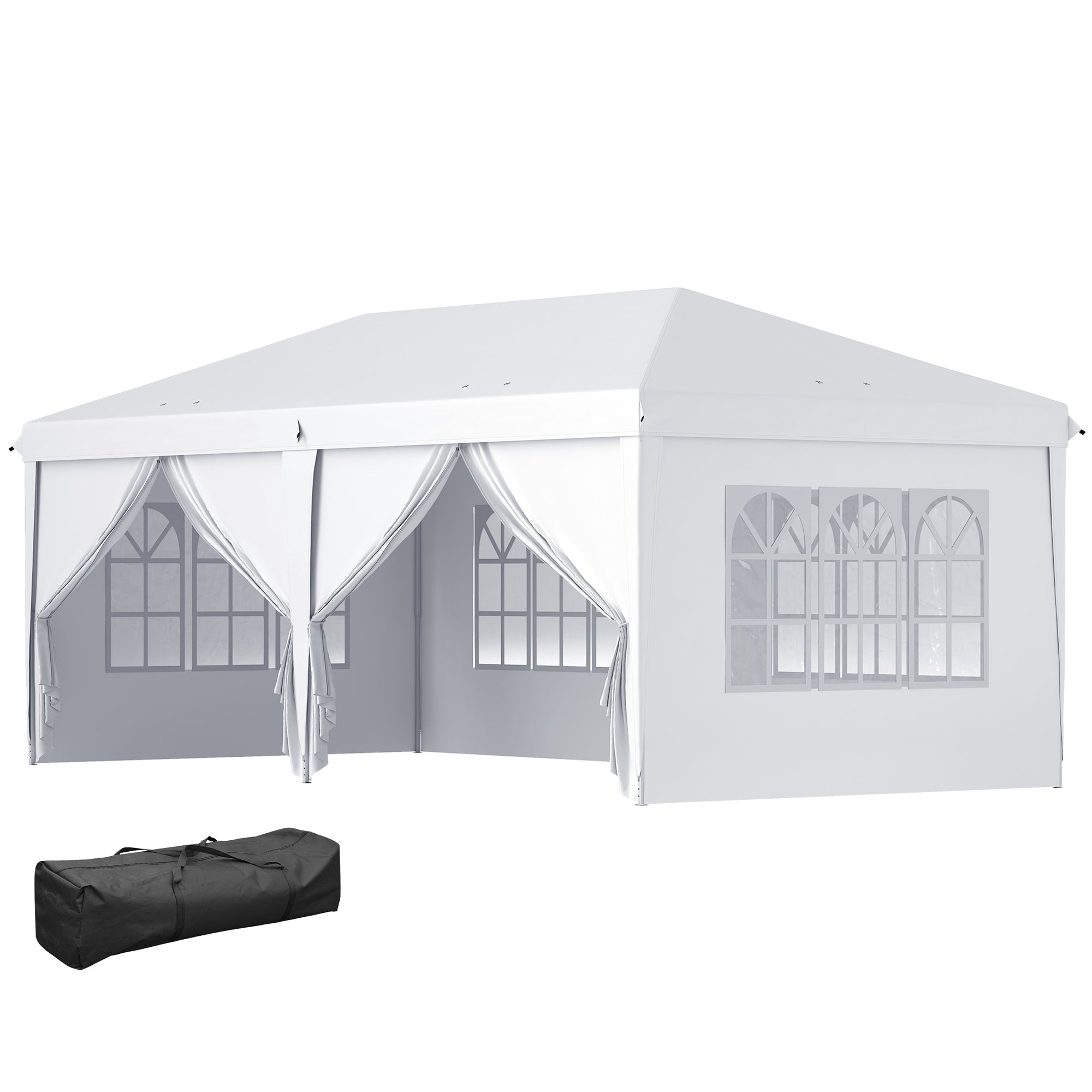 Tenda para Festas Branca 585x295x270 cm com Paredes Amovíveis