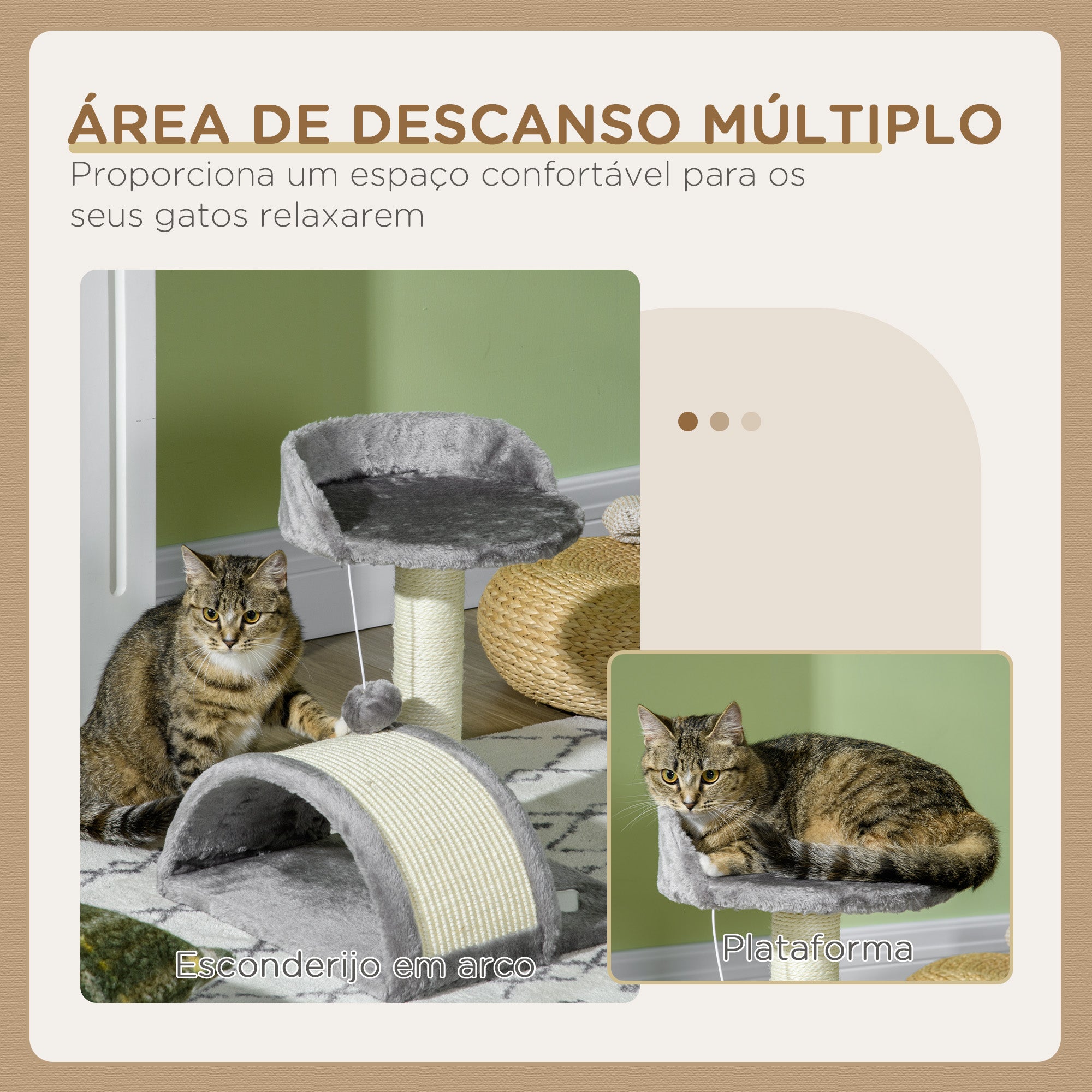 Arranhador para Gatos Compacto Cinza 35,5x37x46 cm