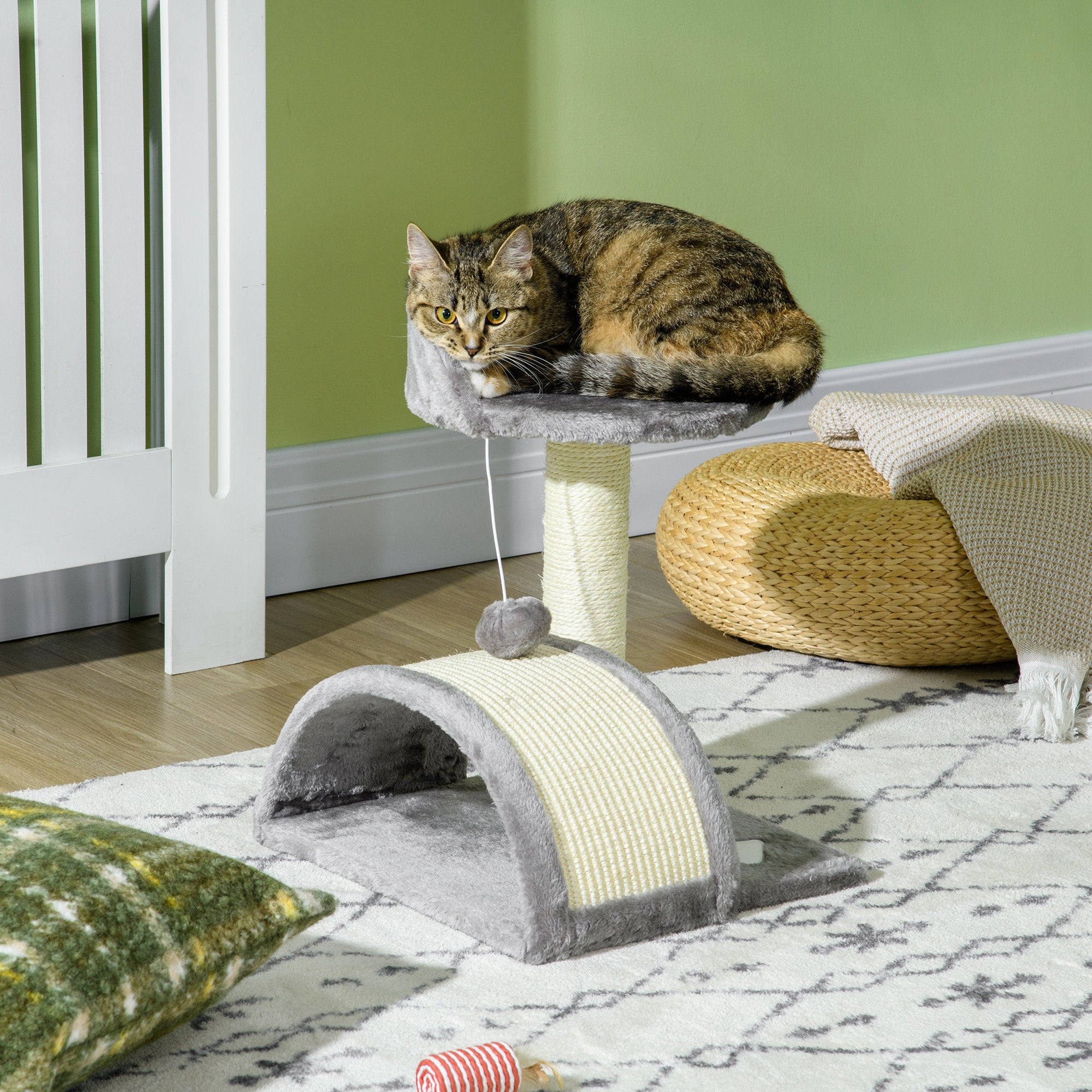 Arranhador para Gatos Compacto Cinza 35,5x37x46 cm