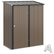 Abrigo de Jardim Marrom 161.5x94.5x196cm em Aço Galvanizado
