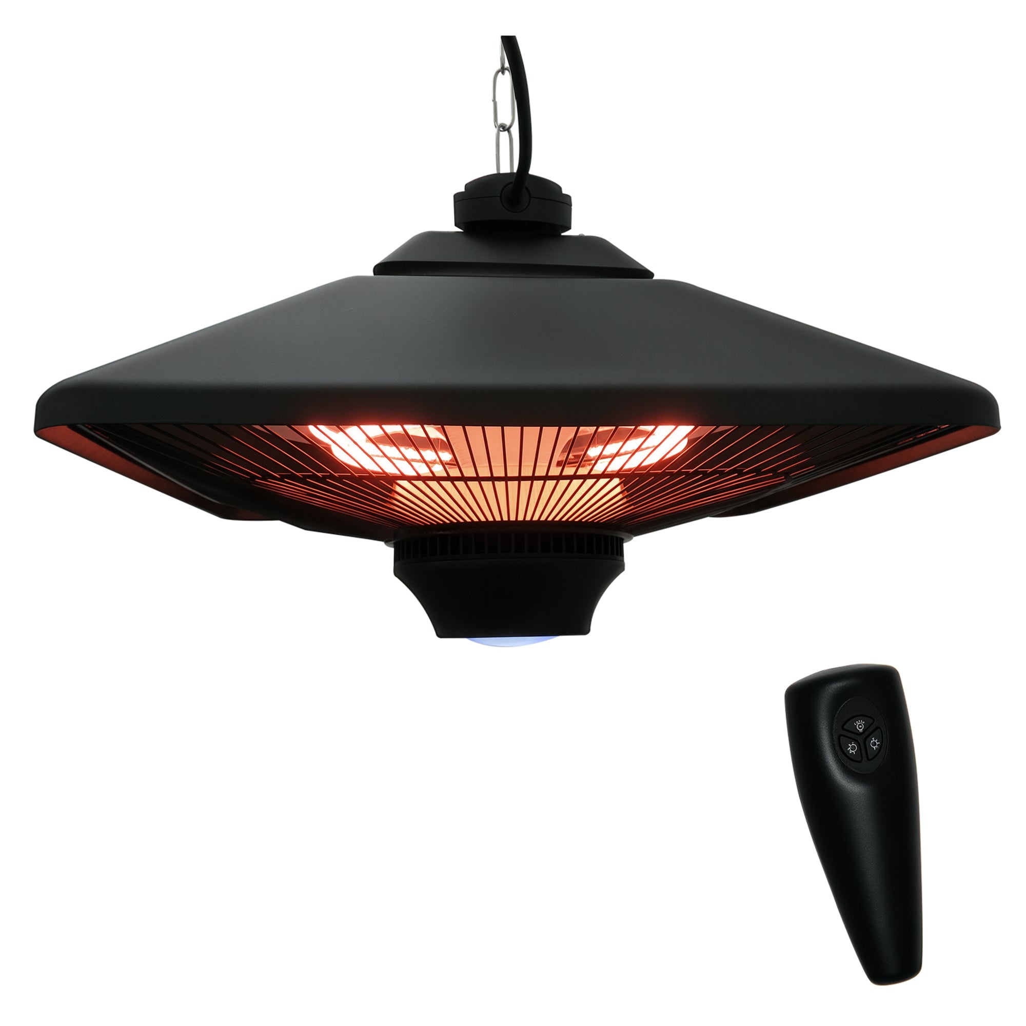 Aquecedor Elétrico de Halogênio Radiante Preto 43x43x25cm