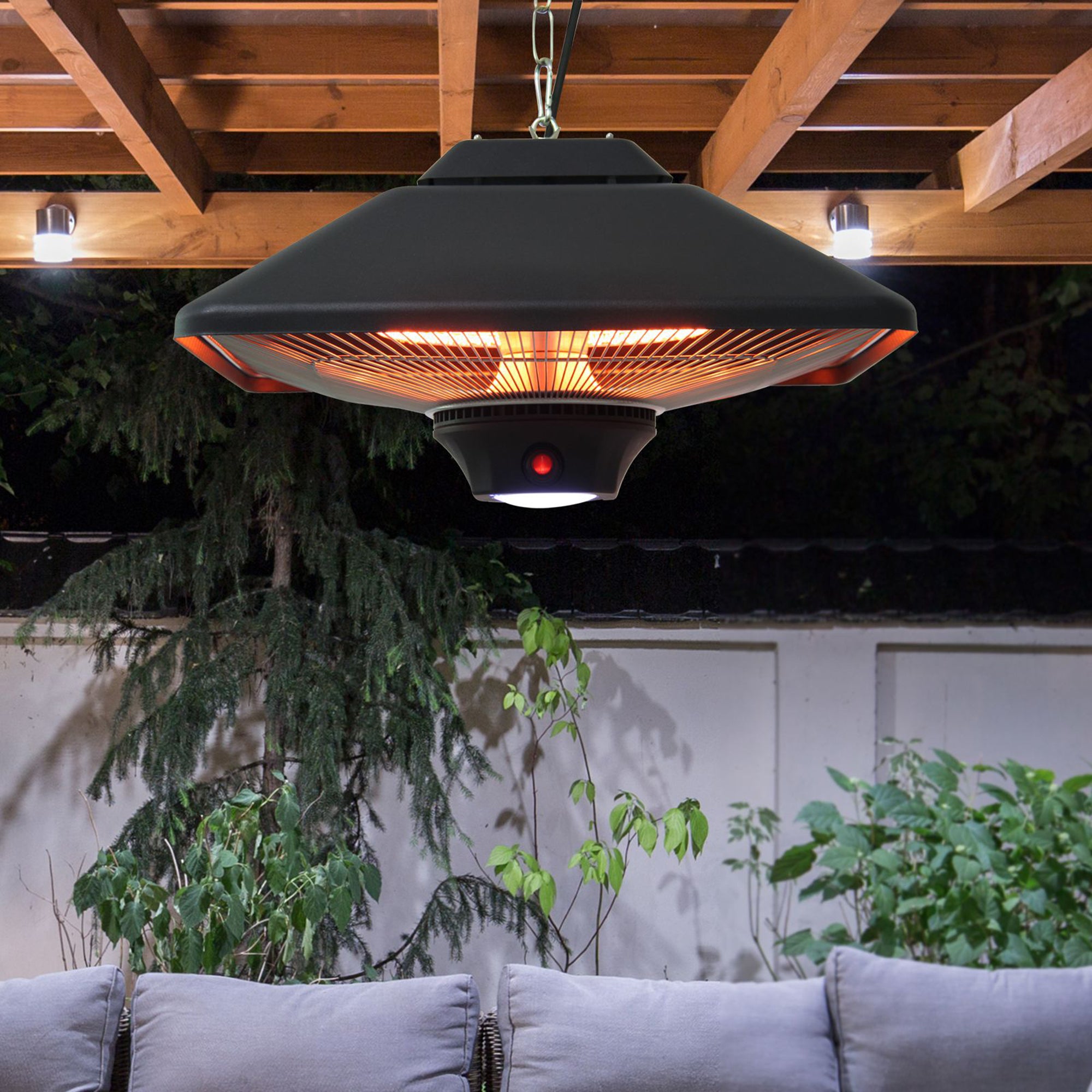 Aquecedor Elétrico de Halogênio Radiante Preto 43x43x25cm