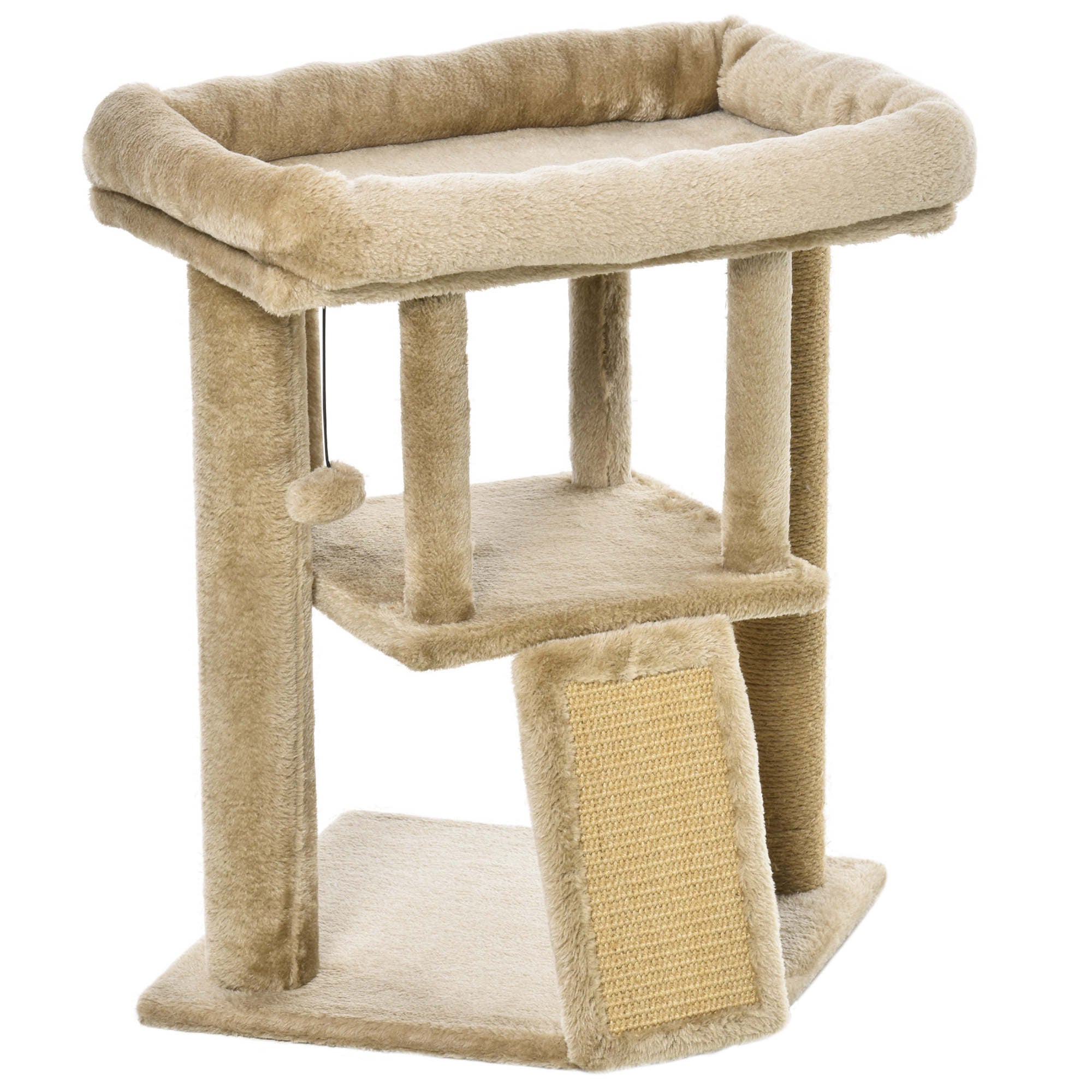Arranhador para Gatos Altura 57 cm Cor Areia 40x40x57 cm