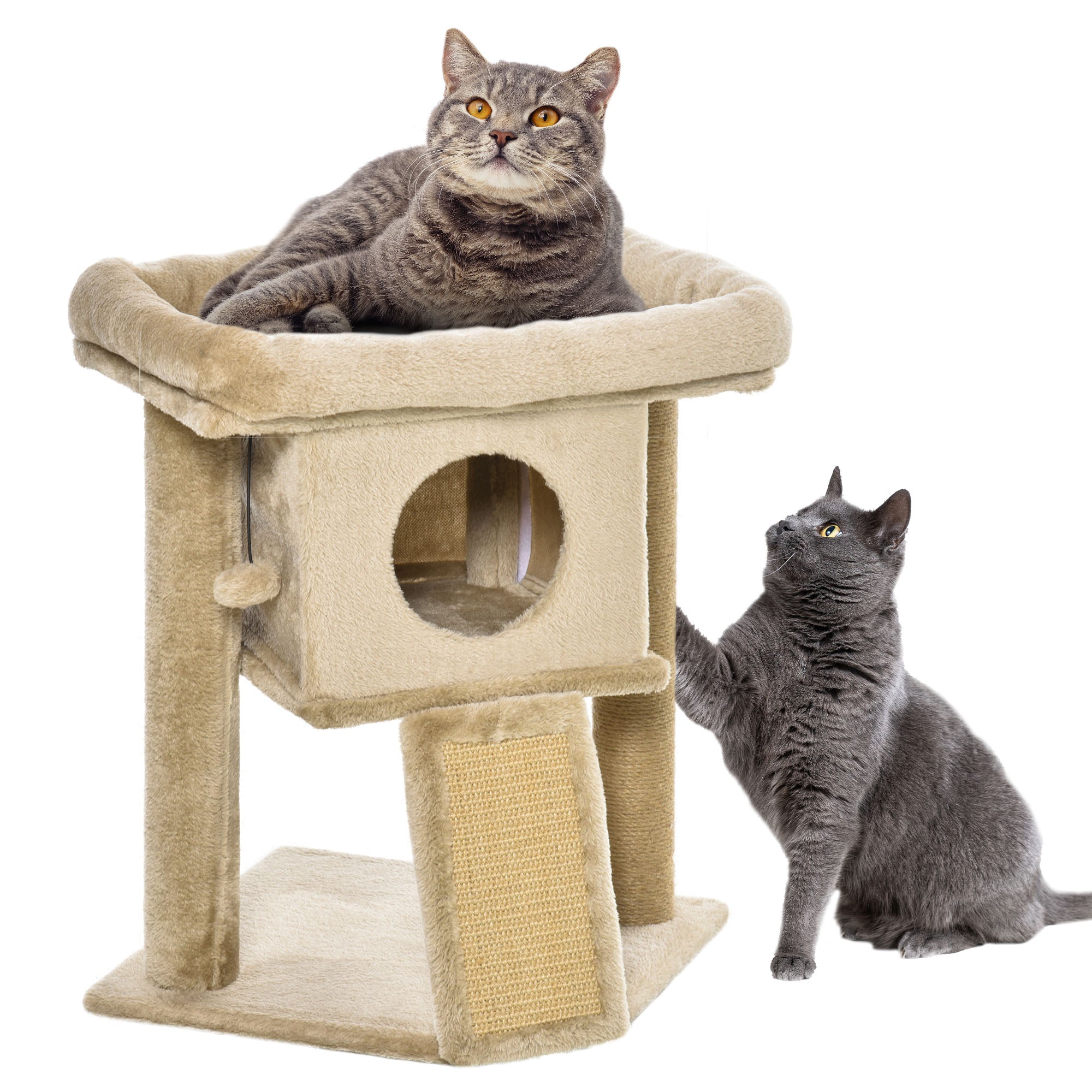 Arranhador para Gatos Altura 57 cm Cor Areia 40x40x57 cm