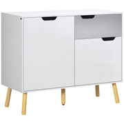 Aparador Moderno 98x39x81.5 cm Cinza e Branco