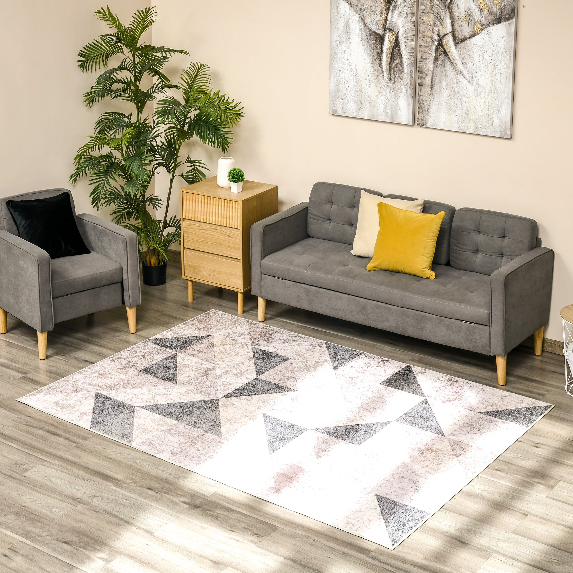 Tapete Geométrico 230x160cm Multicor para Sala de Estar