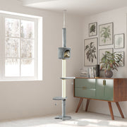 Árvore Arranhador para Gatos Cinza Claro 40x40x280cm - Centro de Atividades com Plataformas e Postes de Sisal