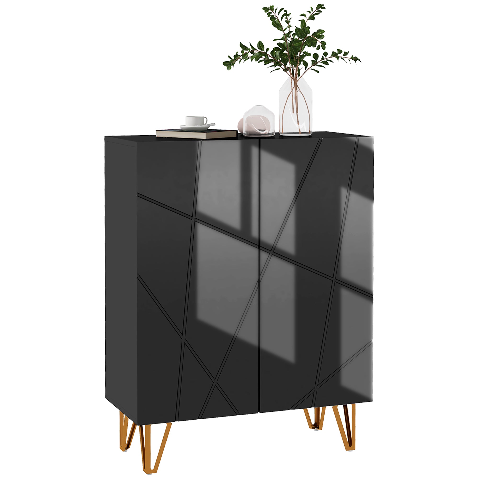 Sapateira de Entrada com Prateleiras Ajustáveis - 72x31.5x95 cm (Preto)
