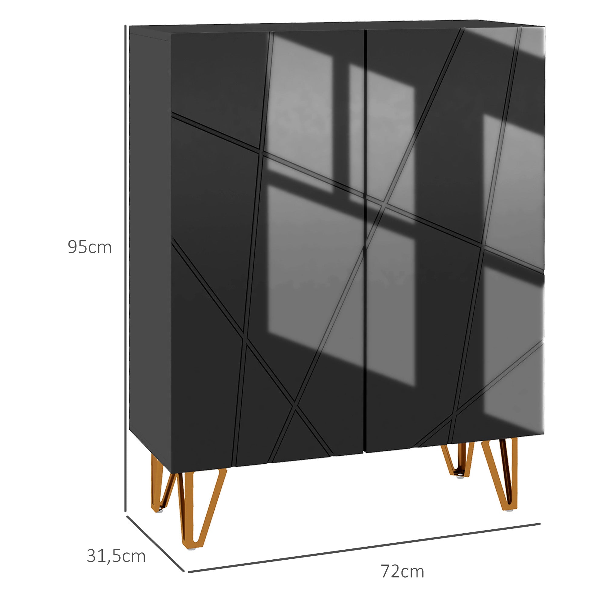 Sapateira de Entrada com Prateleiras Ajustáveis - 72x31.5x95 cm (Preto)