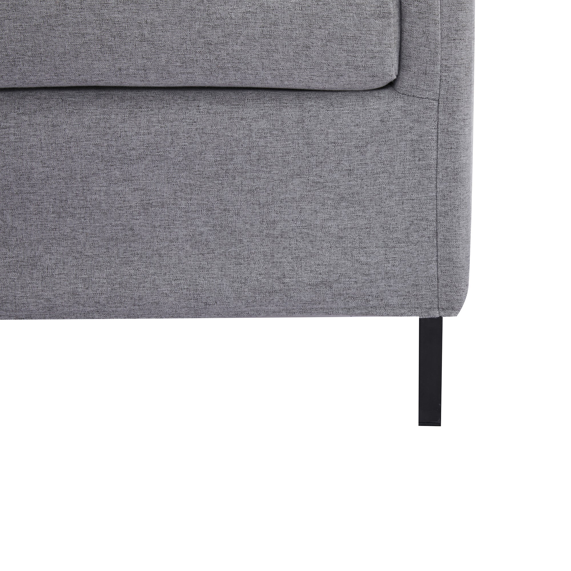 Sofá 2 Lugares Estofado em Linho Sintético 130x67x76.5cm - Cinza Claro