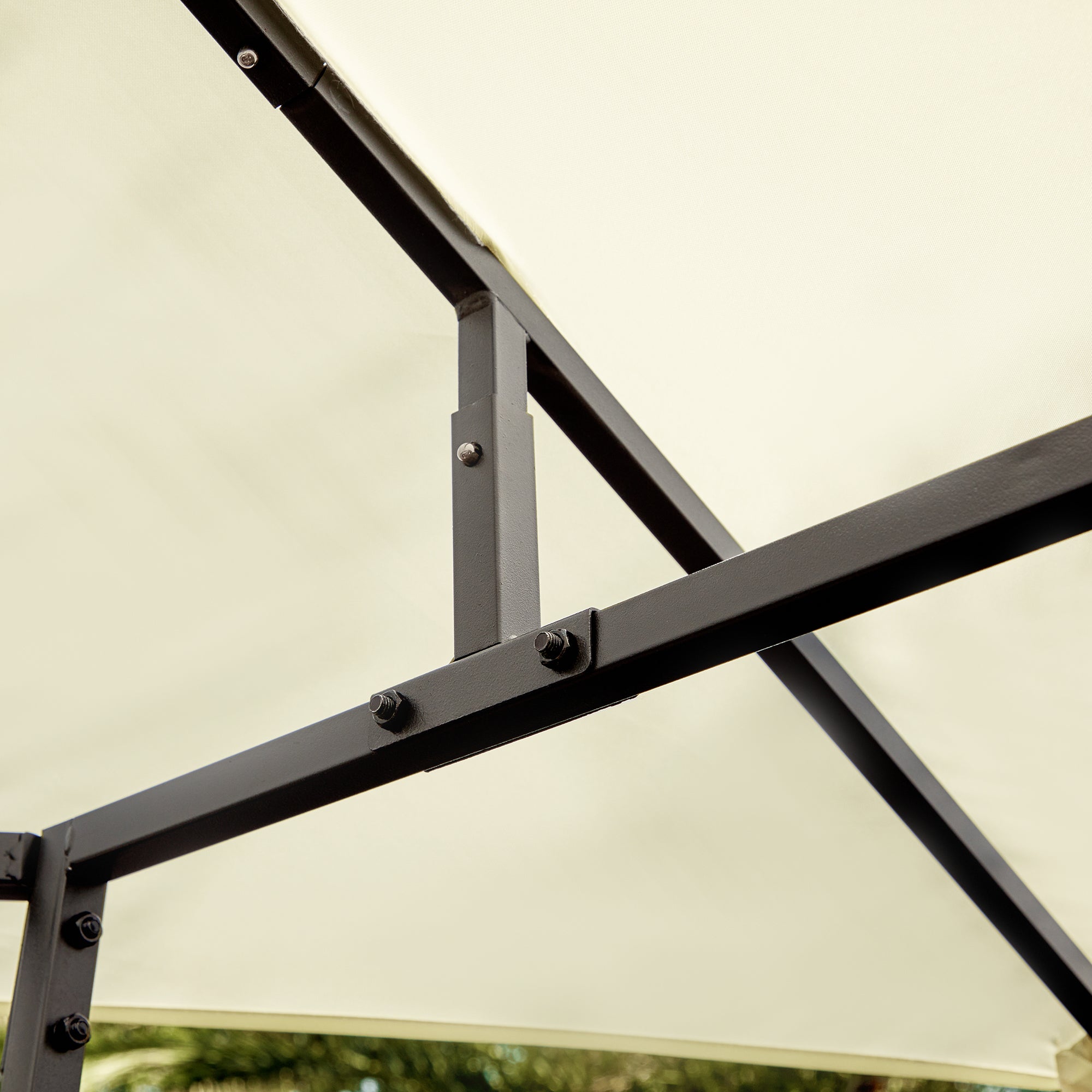 Pérgola de Jardim 300x300x260 cm Cor Creme Branco - Estrutura de Aço e Toldo UV