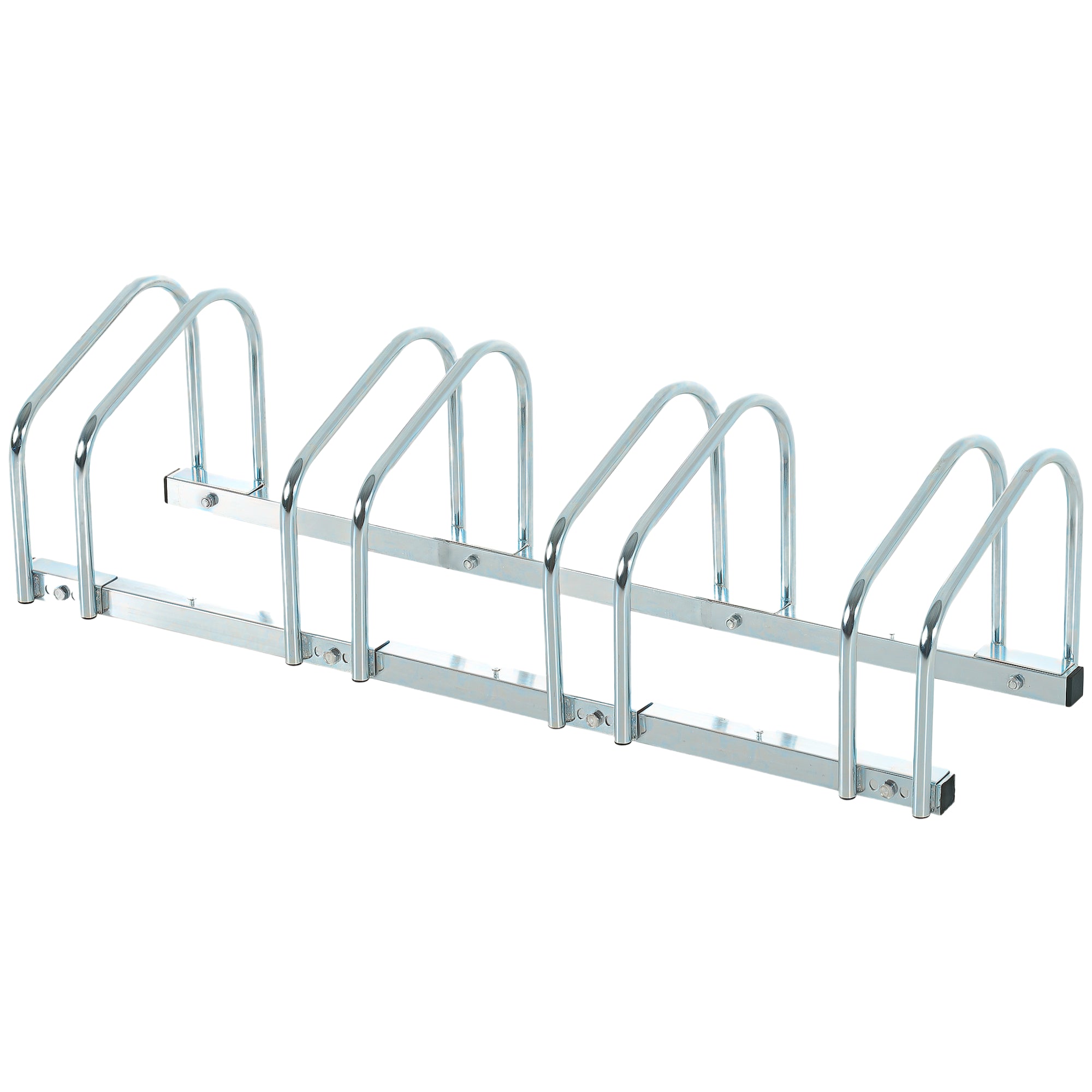 Estacionamento para 4 Bicicletas de Aço 110x33x27 cm - Cor Prata