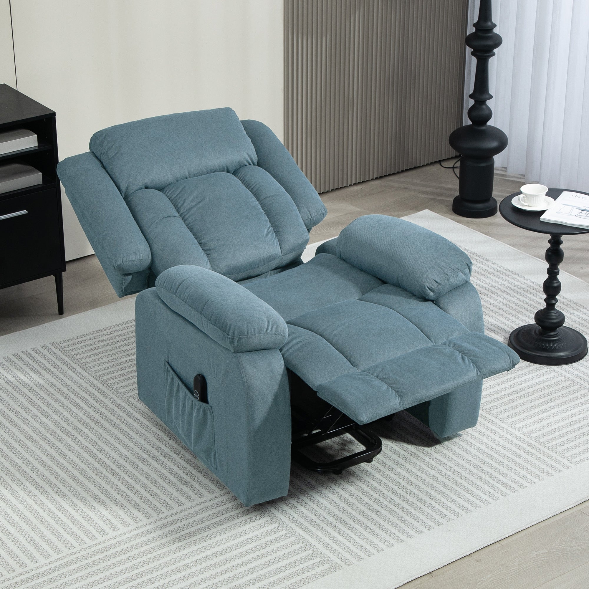 Poltrona Relax Reclinável Elétrica Azul 92x94x105 cm