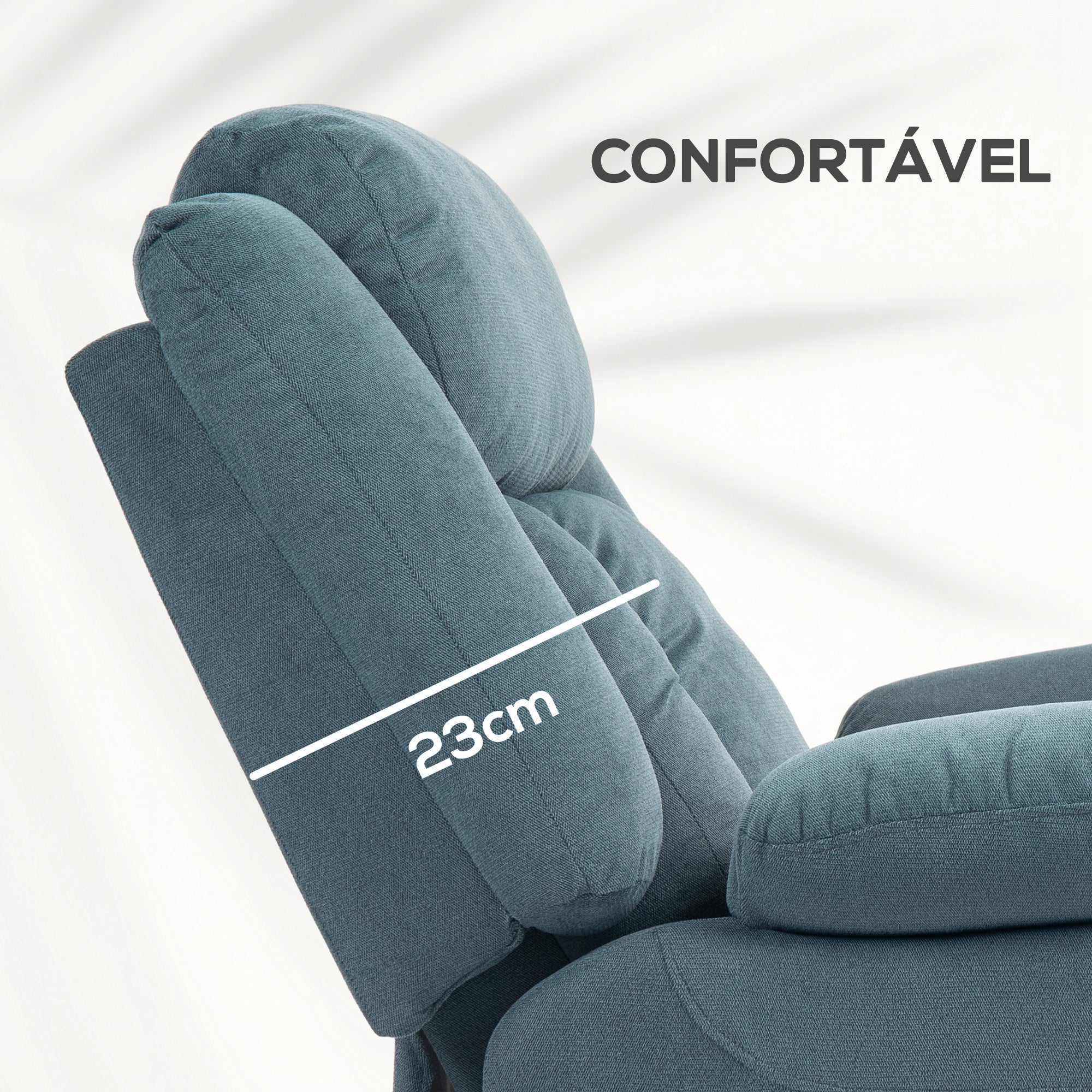 Poltrona Relax Reclinável Elétrica Azul 92x94x105 cm