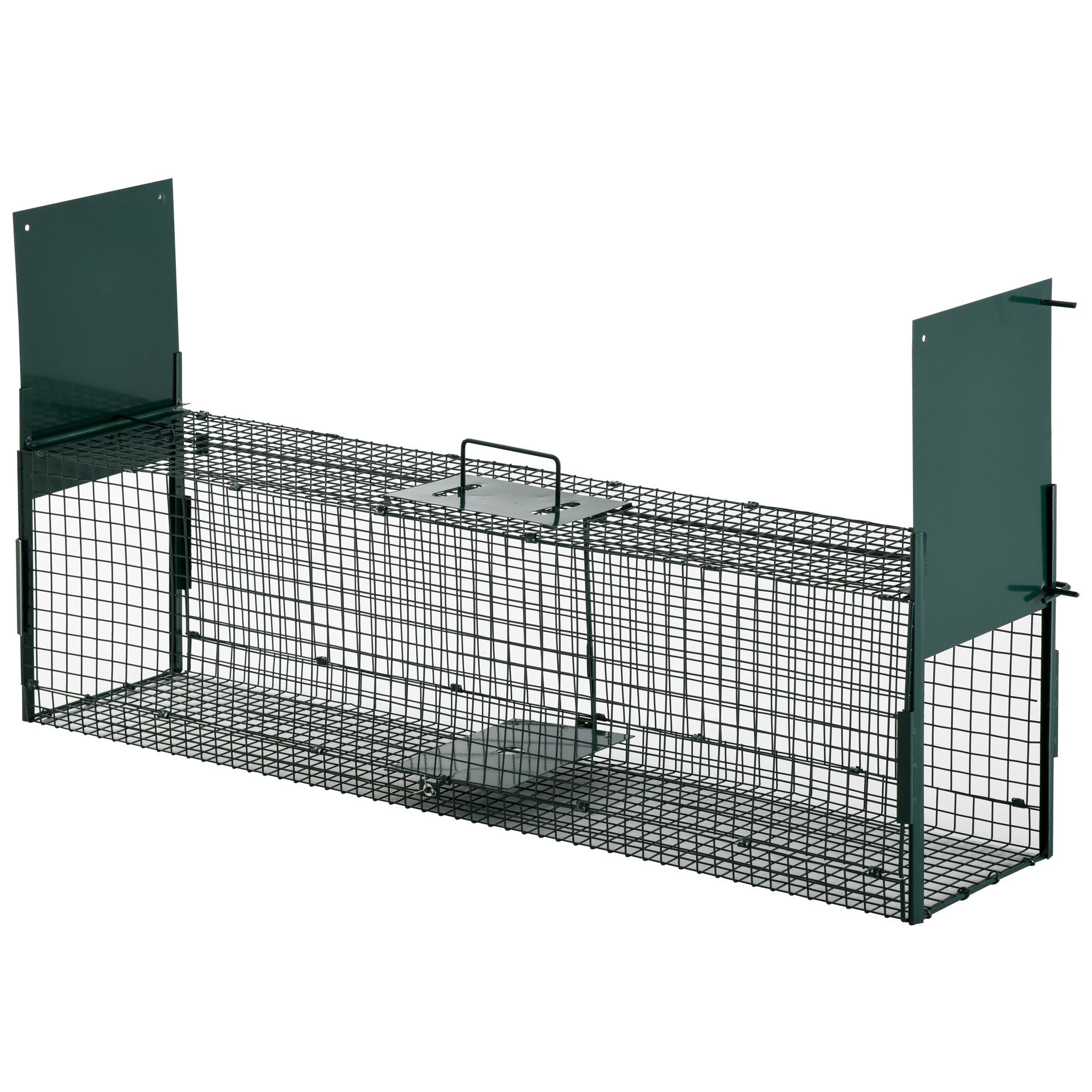 Armadilha com 2 Portas para Animais Vivos - 100x25x28cm - Verde Escuro