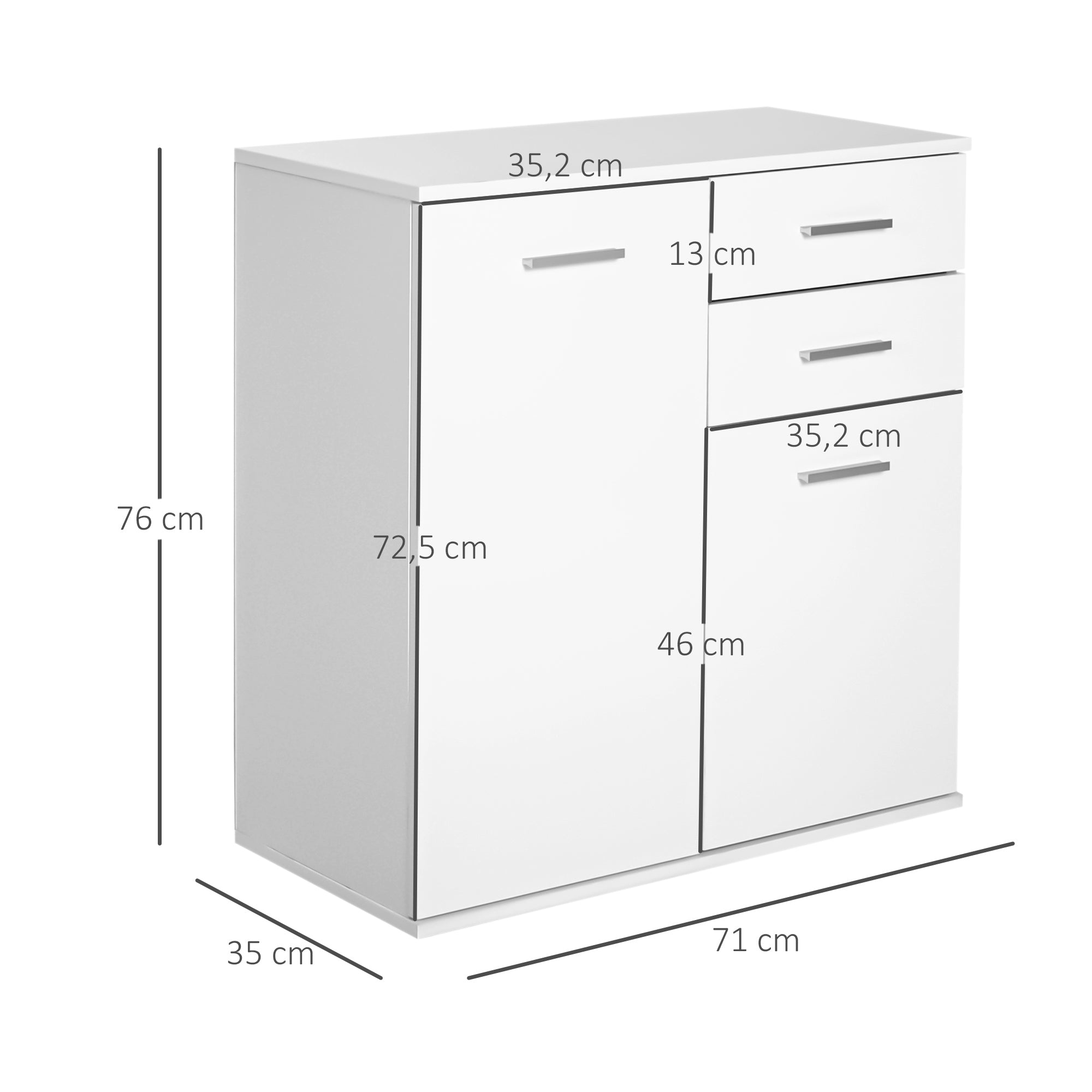 Armário Organizador Multiuso Branco 71x35x76cm