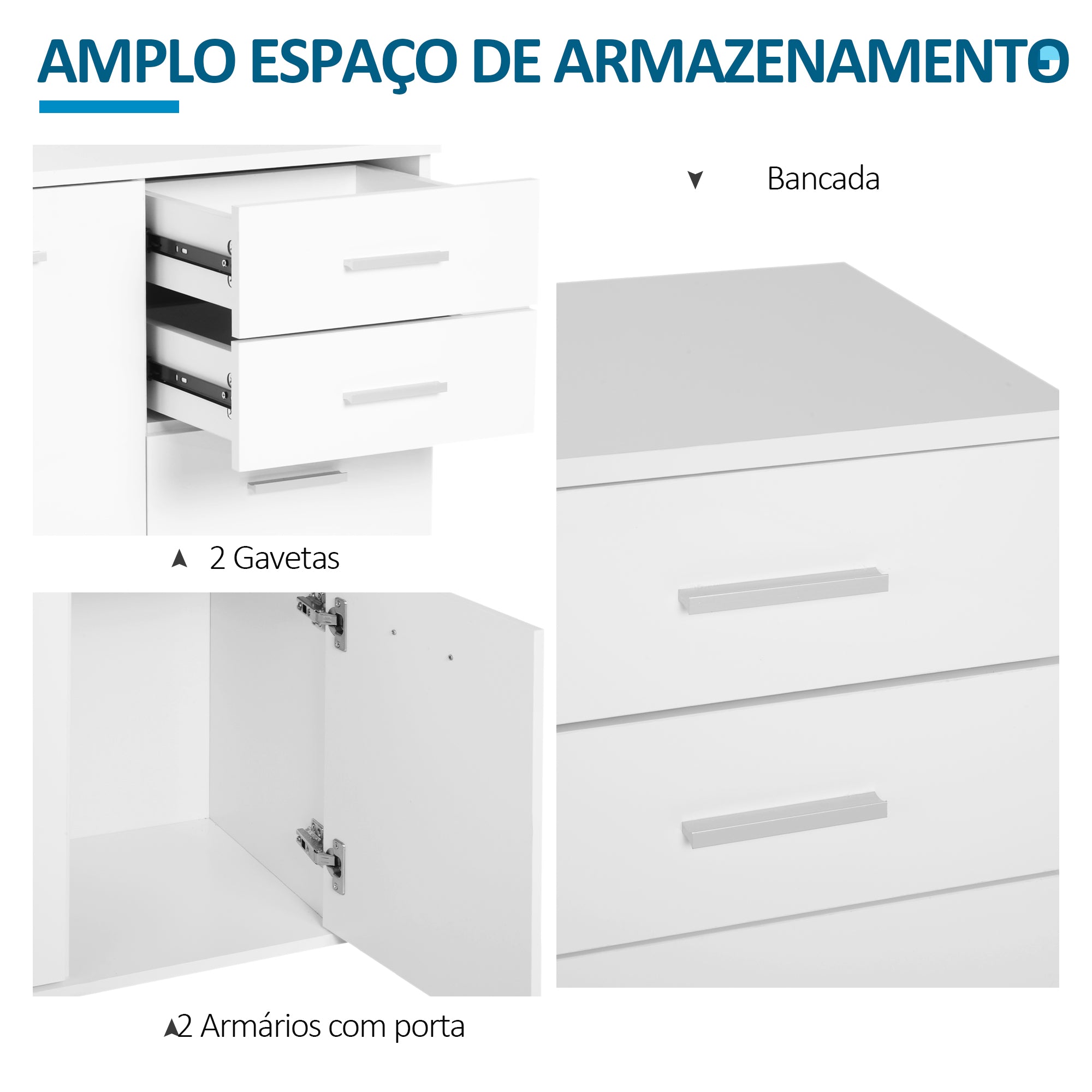 Armário Organizador Multiuso Branco 71x35x76cm