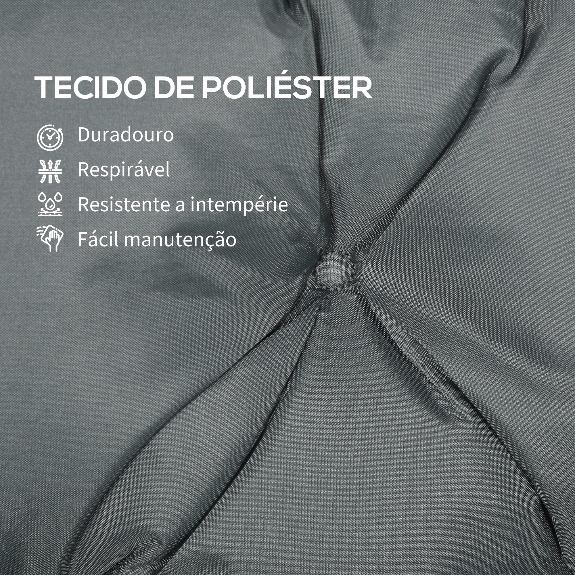 Almofada para Banco 150x98x8cm Cinzento