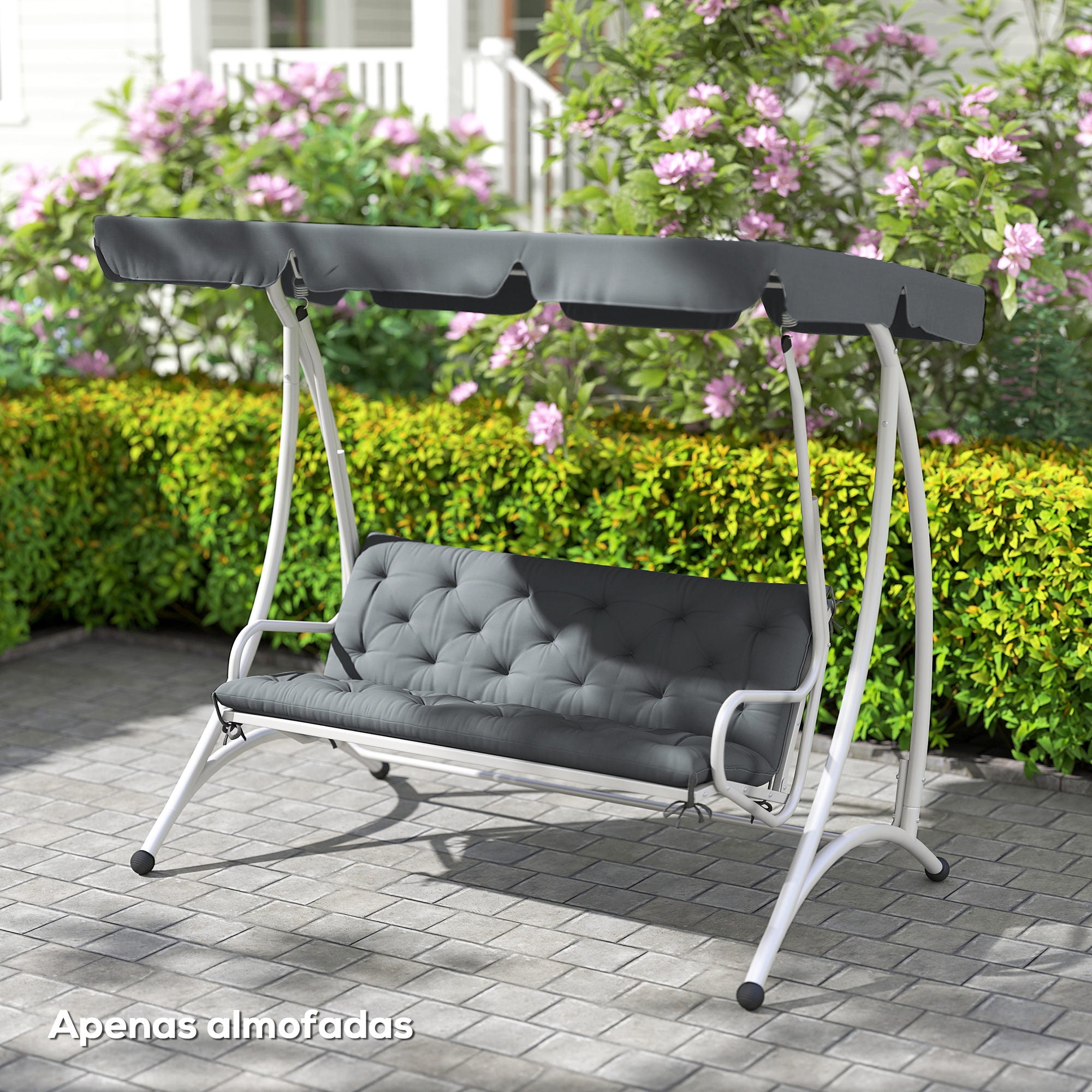 Almofada para Banco 150x98x8cm Cinzento