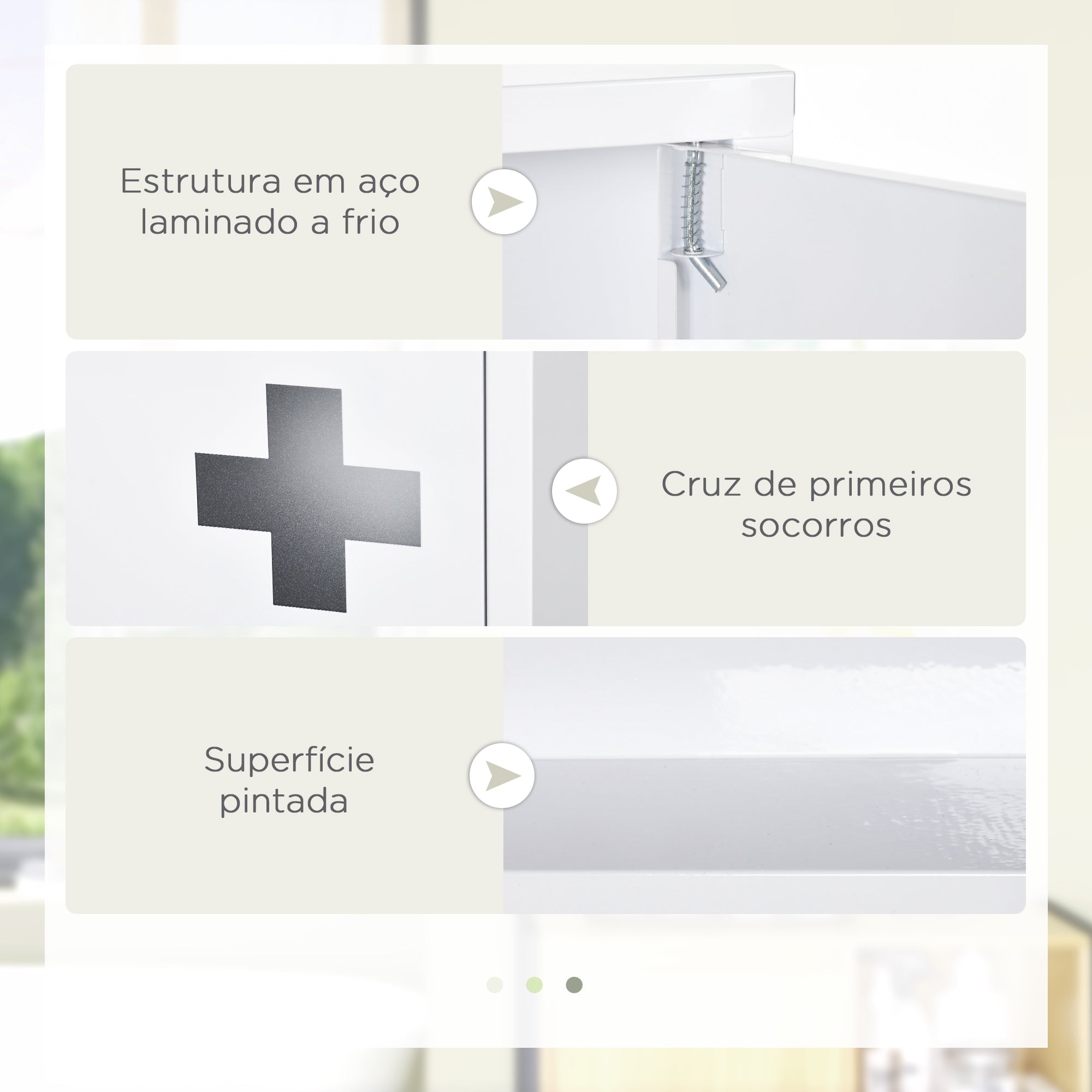 Armário de Parede para Medicamentos 30x12x60 cm - Branco