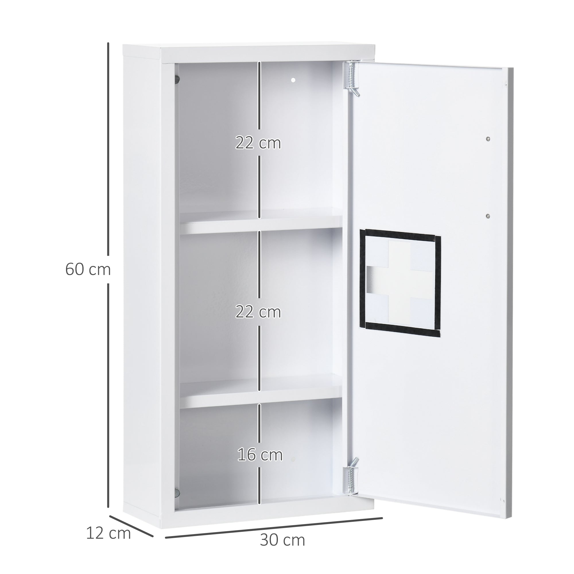 Armário de Parede para Medicamentos 30x12x60 cm - Branco